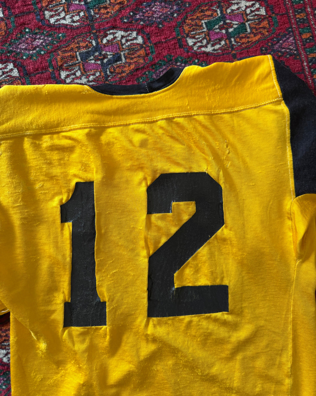 1960s black and gold Durene 12 jersey