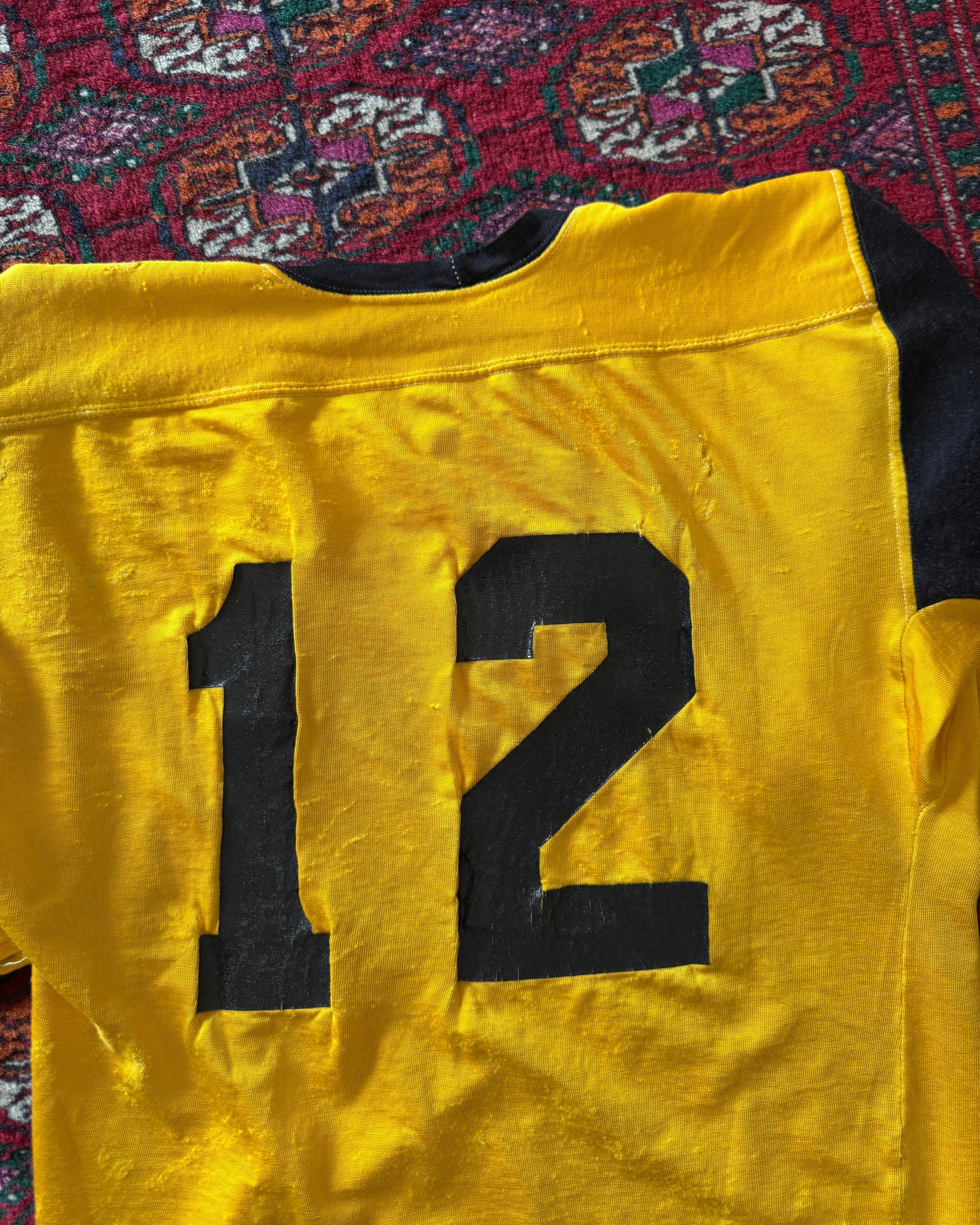 1960s black and gold Durene 12 jersey