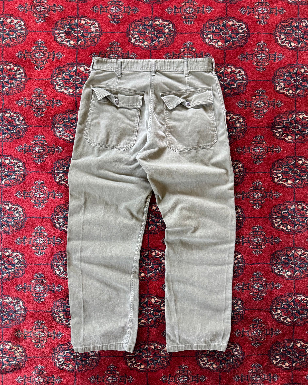 1970s zipper fly OG-107 fatigue pants