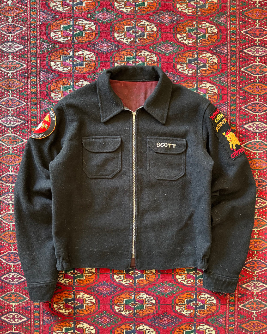 1981 USMC New York souvenir wool zip up jacket ￼