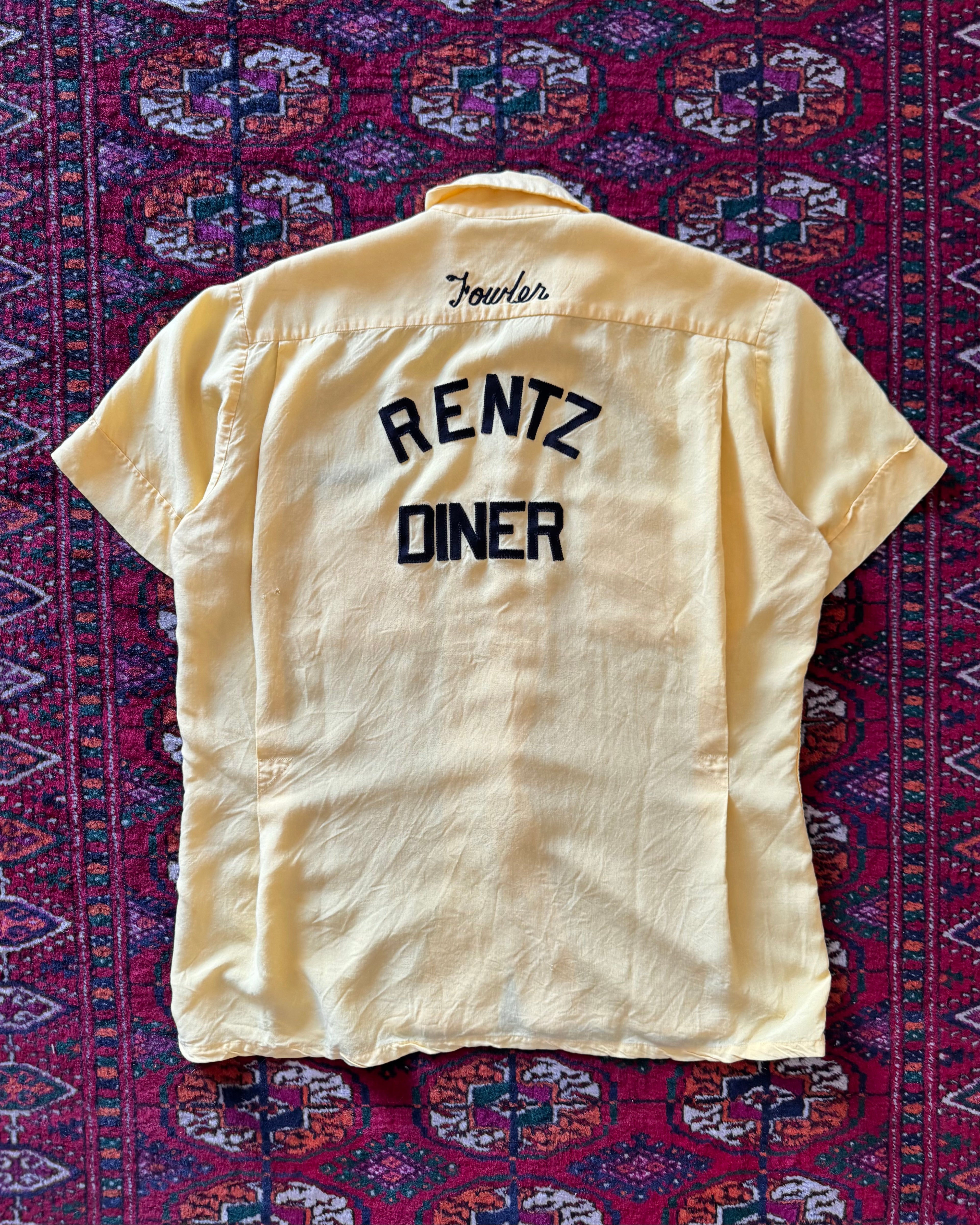 1960s Rentz Diner rayon chainstitched shirt