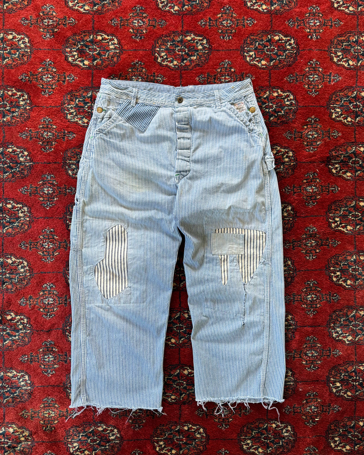 1950s Pointer brand pinstripe farmhouse repaired house repaired pants