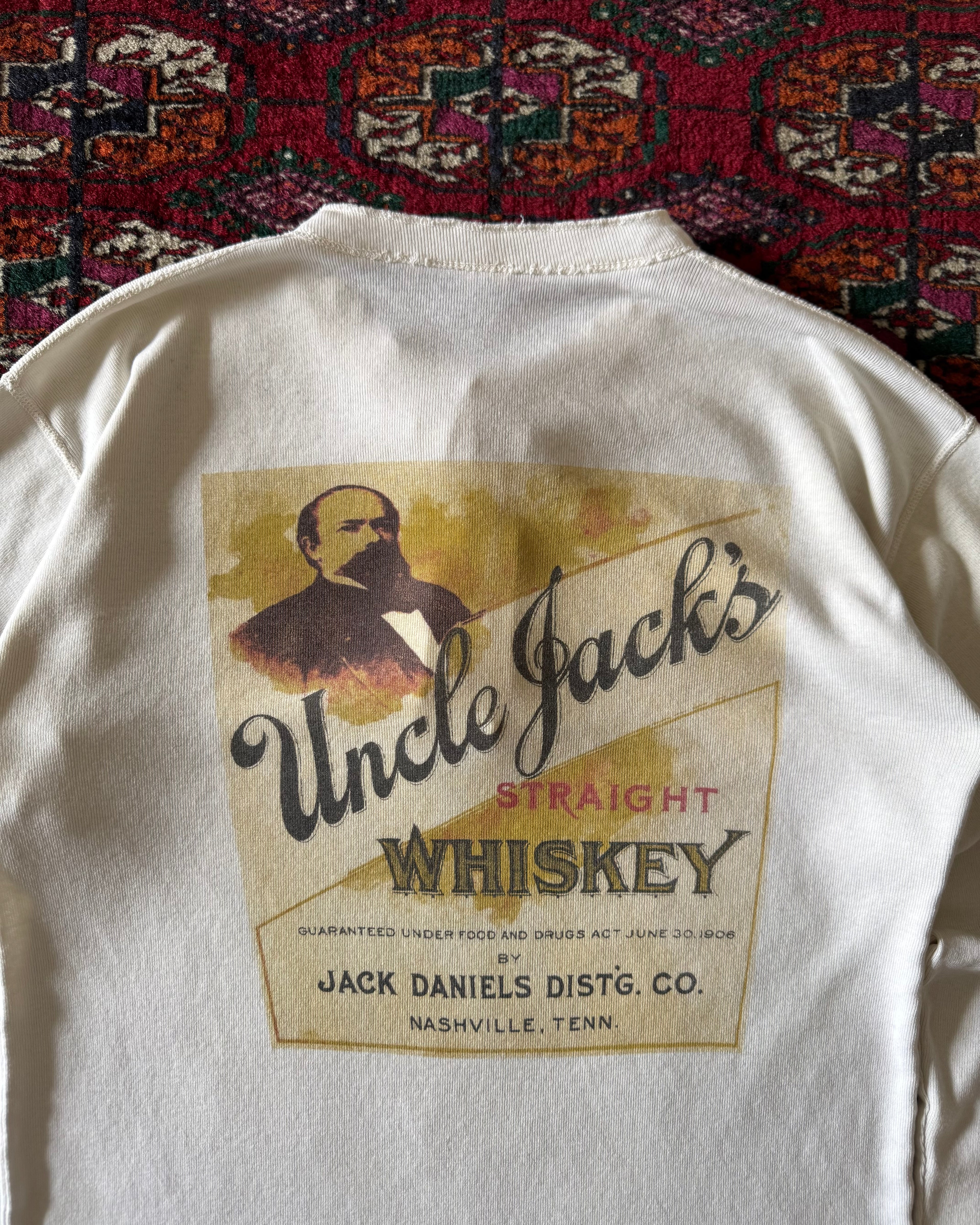 Vintage 1970/80s Uncle Jack’s whiskey three button undershirt ￼