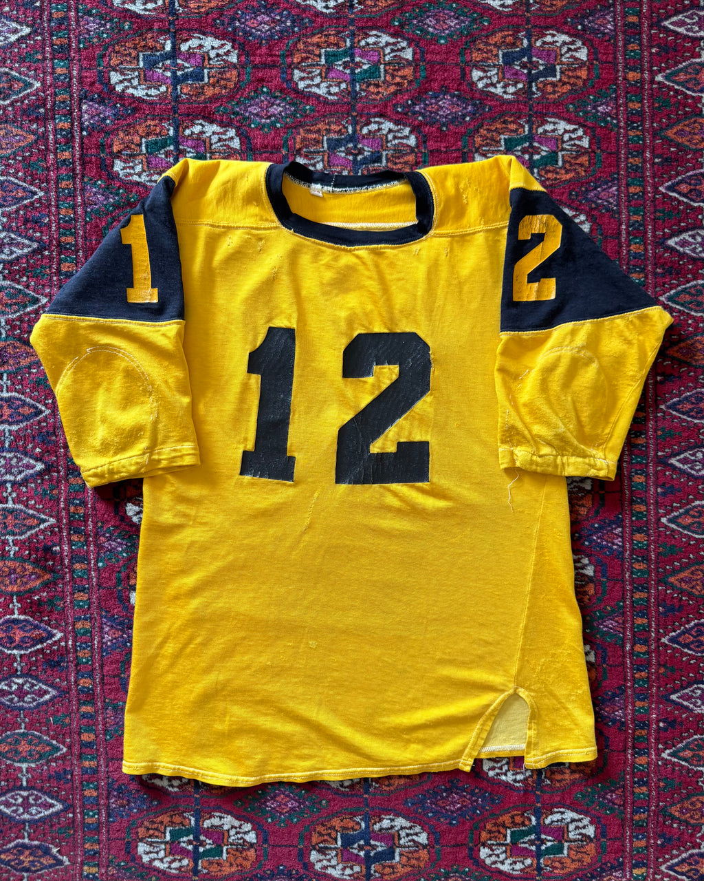 1960s black and gold Durene 12 jersey