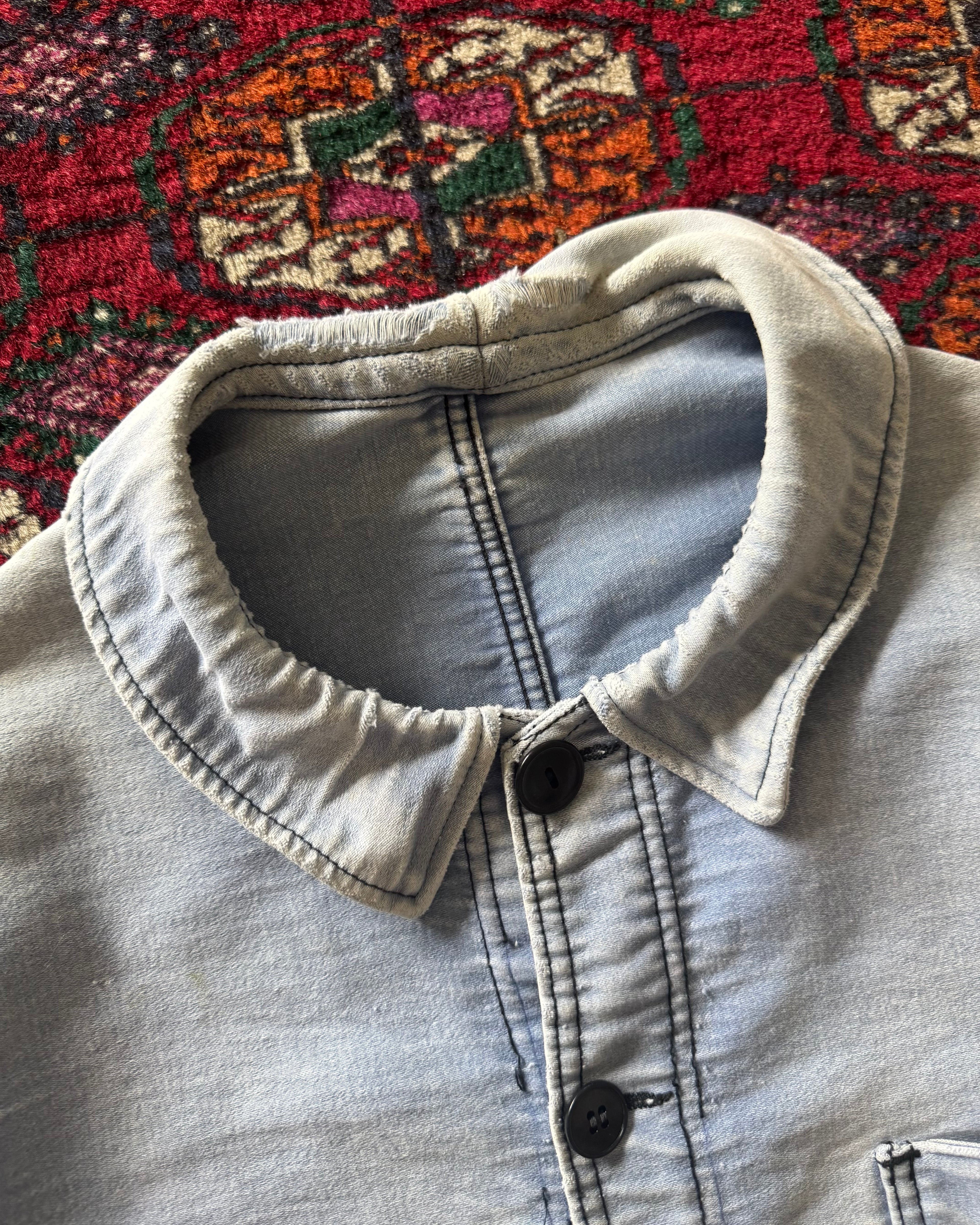 1940s Le Mont faded blue moleskin French chore jacket