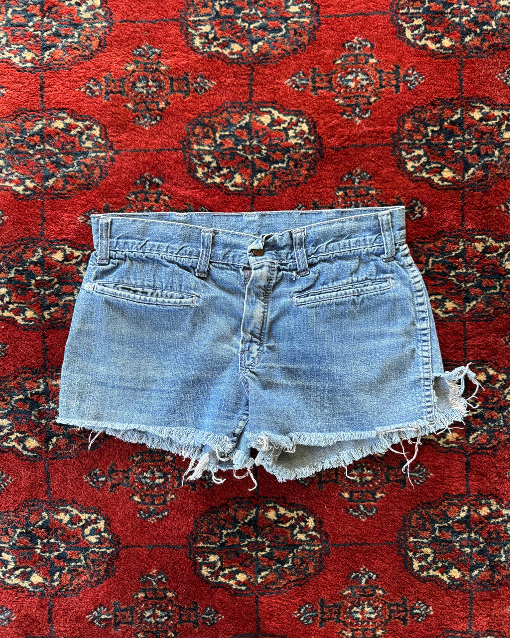 1960s denims cutoff shorts with butterfly