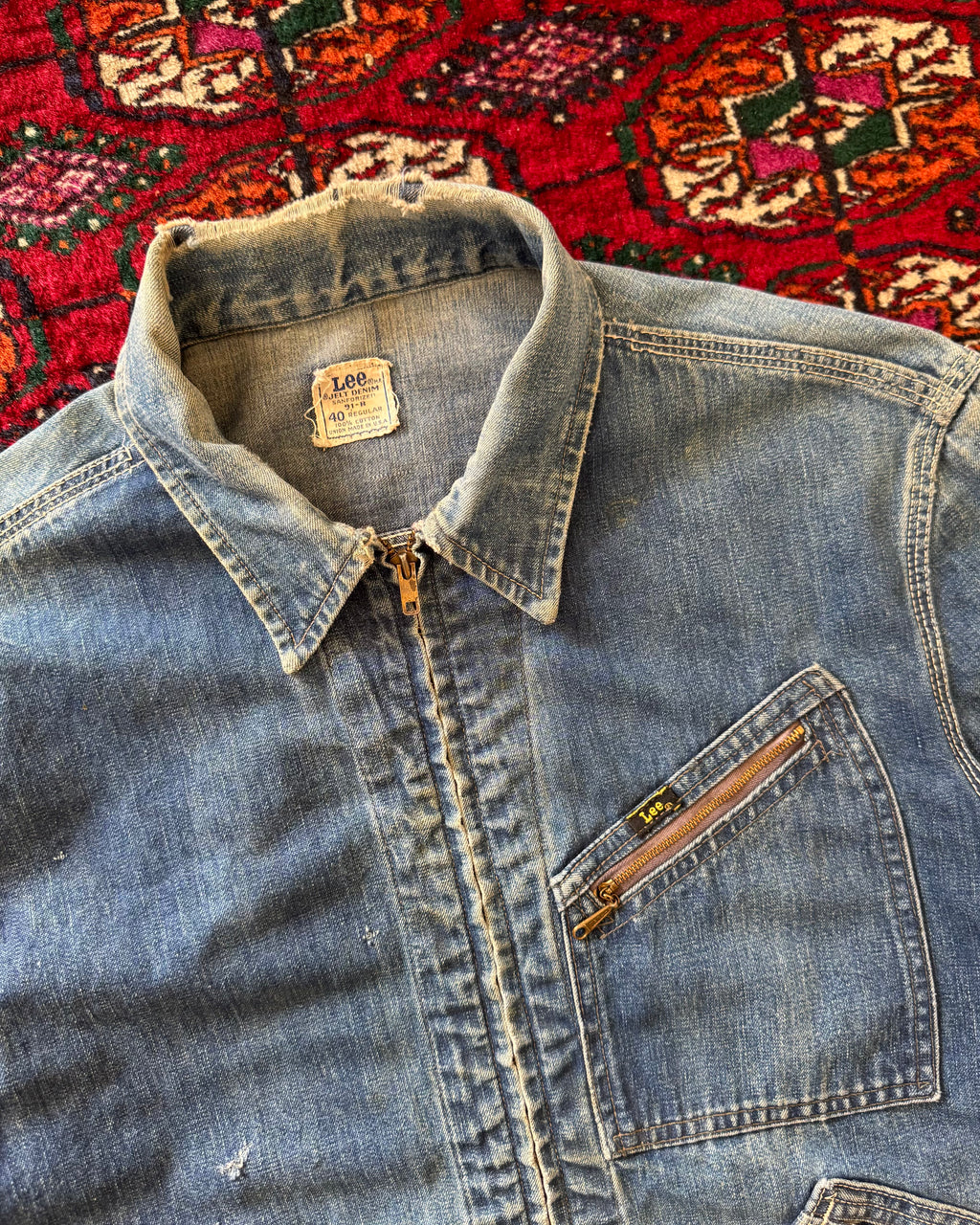 1950s Lee 91-B Jelt Denim distressed jacket