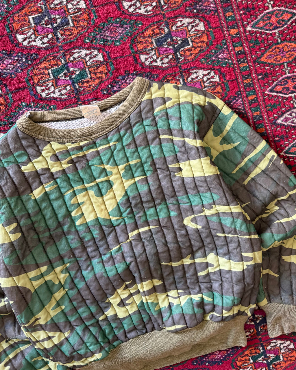 1970s camo hunting puff top