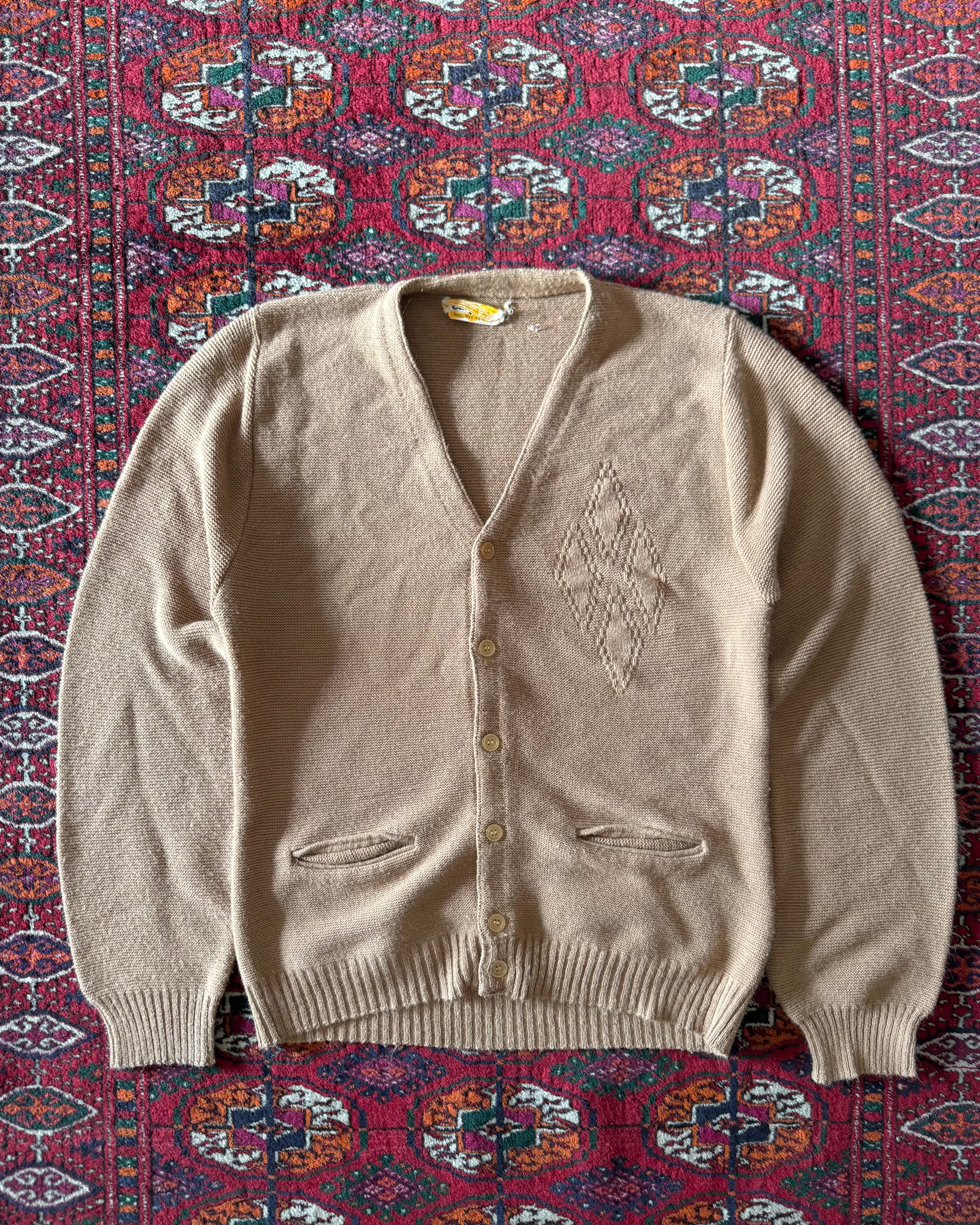 Vintage 1960s four diamond knit cardigan ￼