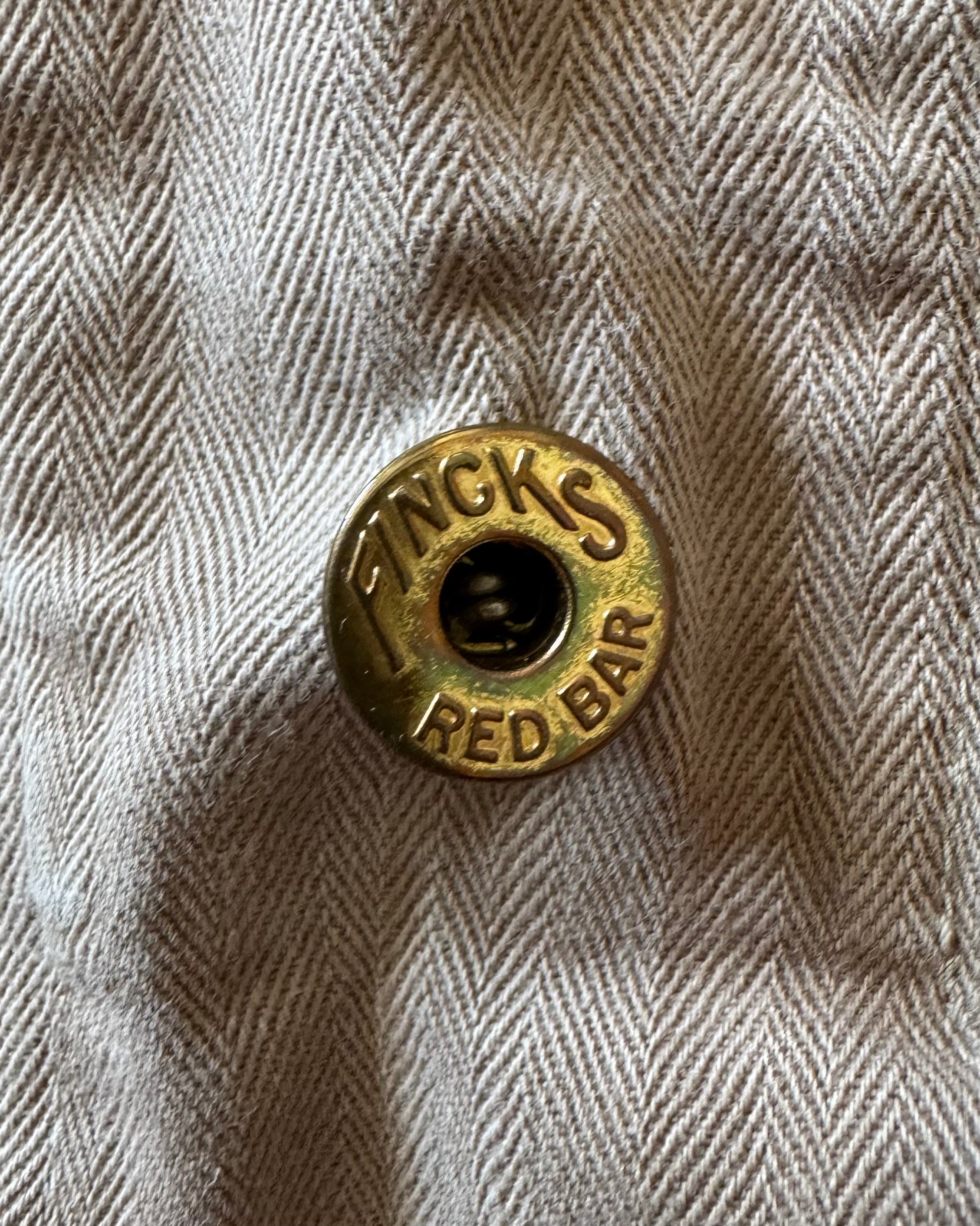 1940s Finicks Red Bar beige hbt labor coat