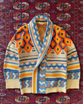 1960s California made aztec knit cardigan