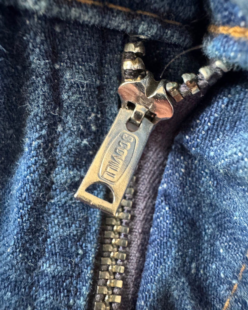 Vintage 1970s denim bush pants with patches ￼