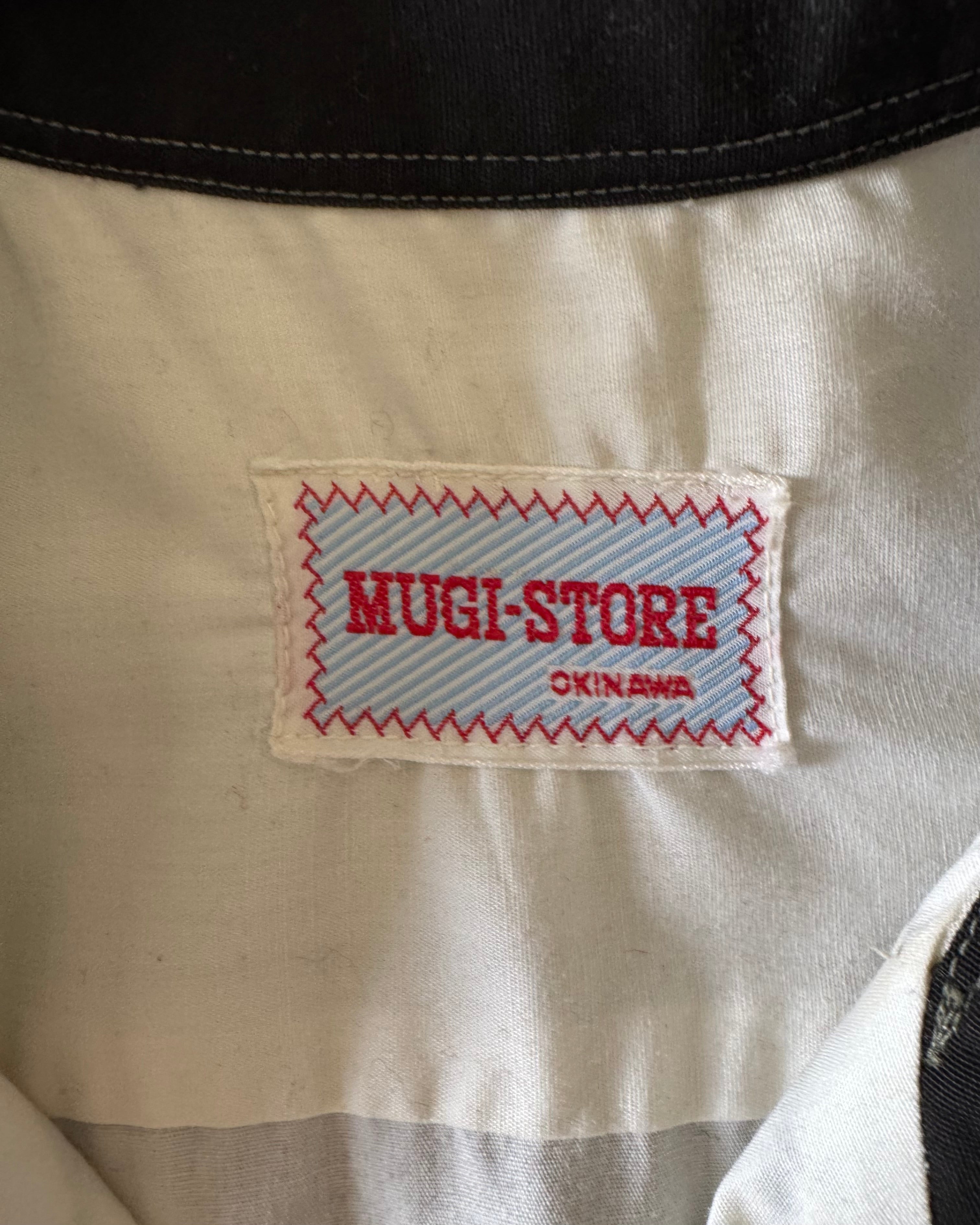 Vintage 1960s Mugi-store Okinawa bowling shirt ￼