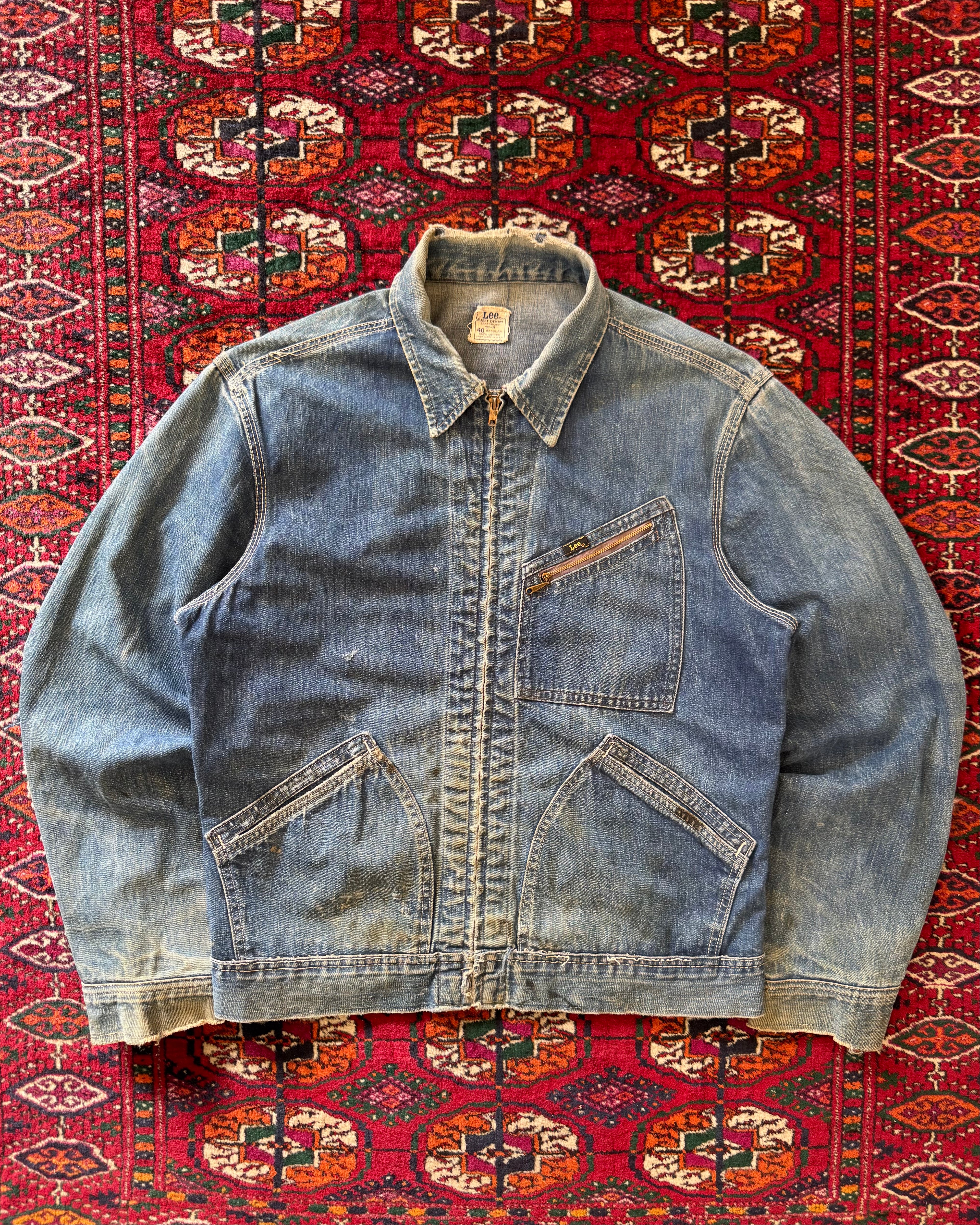 1950s Lee 91-B Jelt Denim distressed jacket