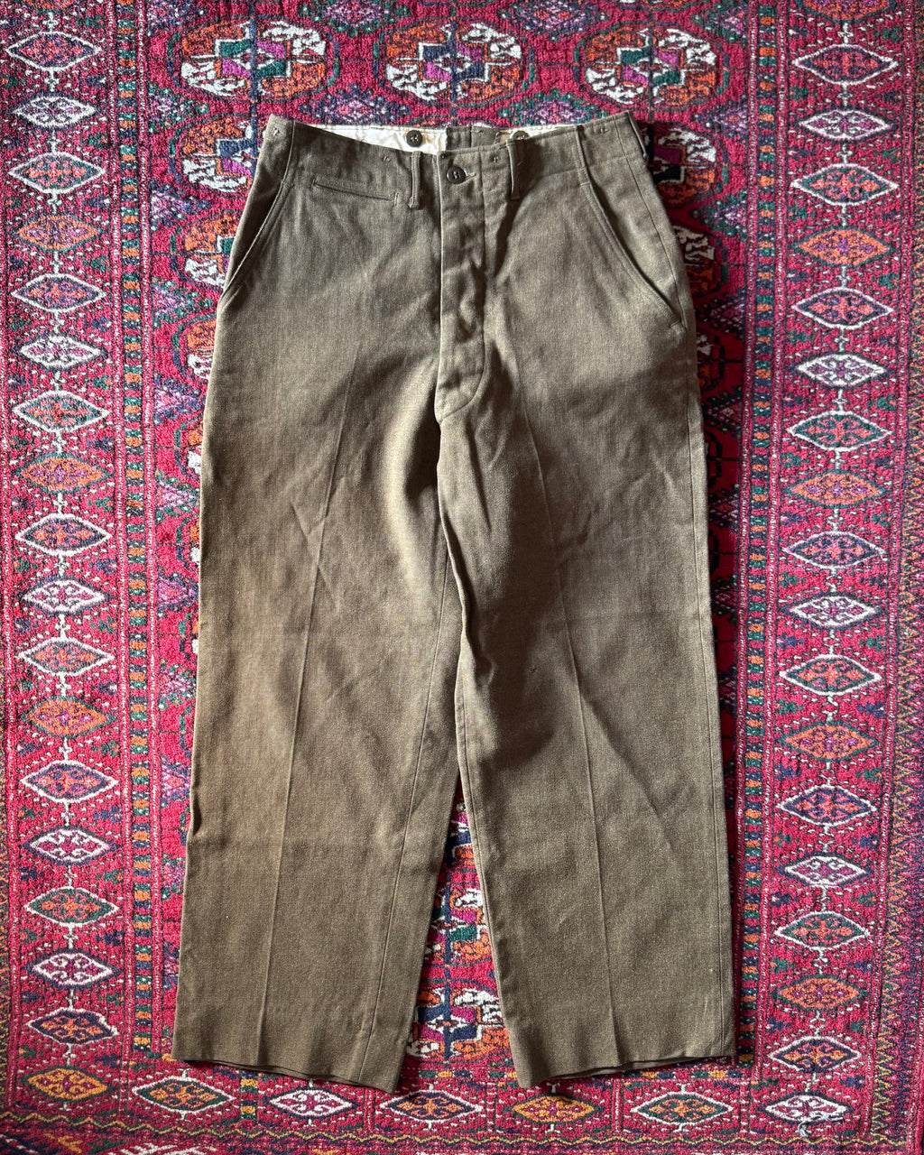 Vintage 1955 wool army baggy trousers