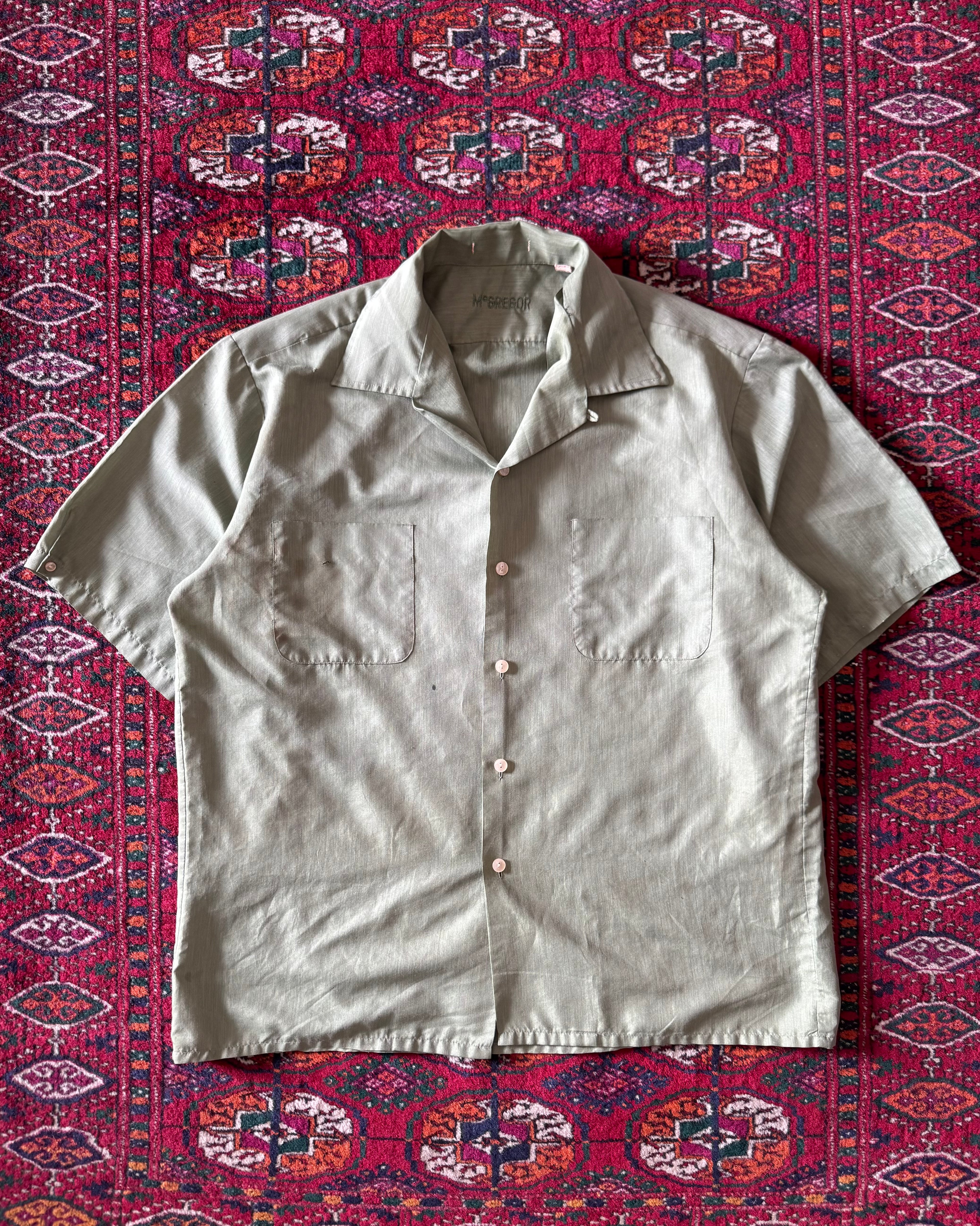 Vintage McGregor 1960s green faded collar loop shirt ￼