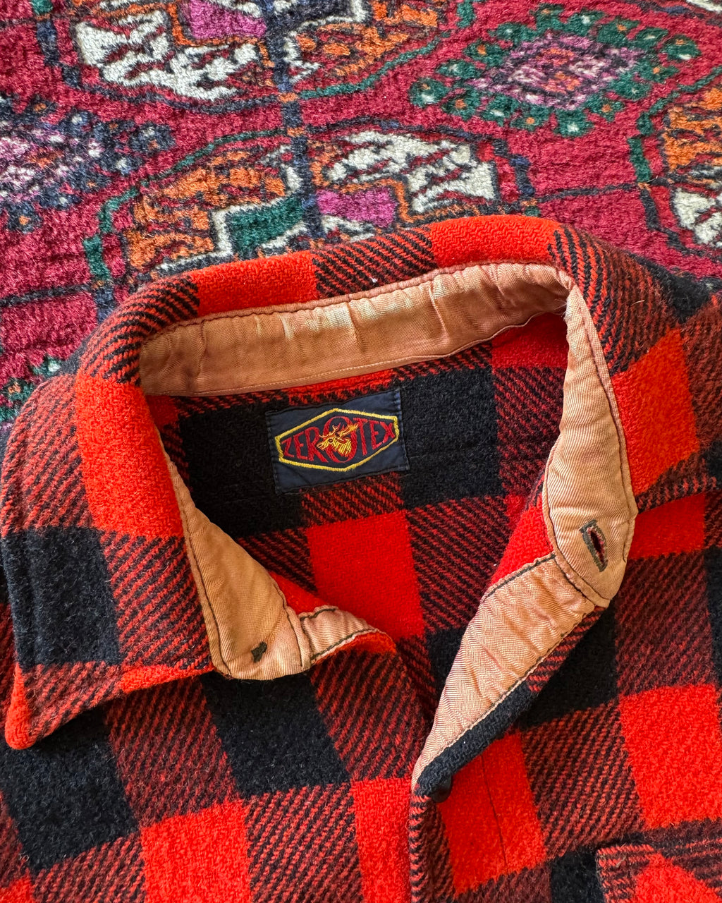 1960s Zerotex red plaid wool shirt