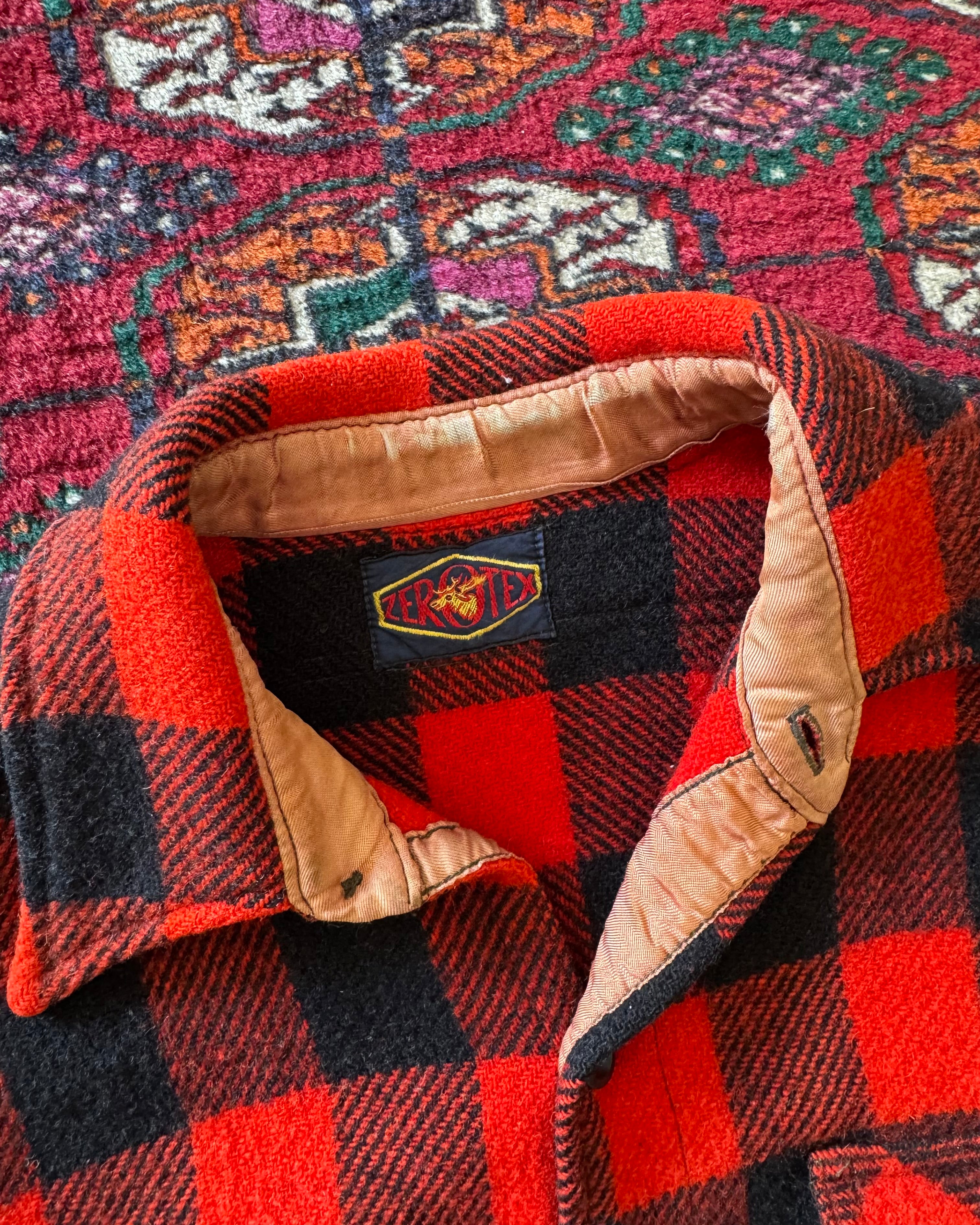 1960s Zerotex red plaid wool shirt