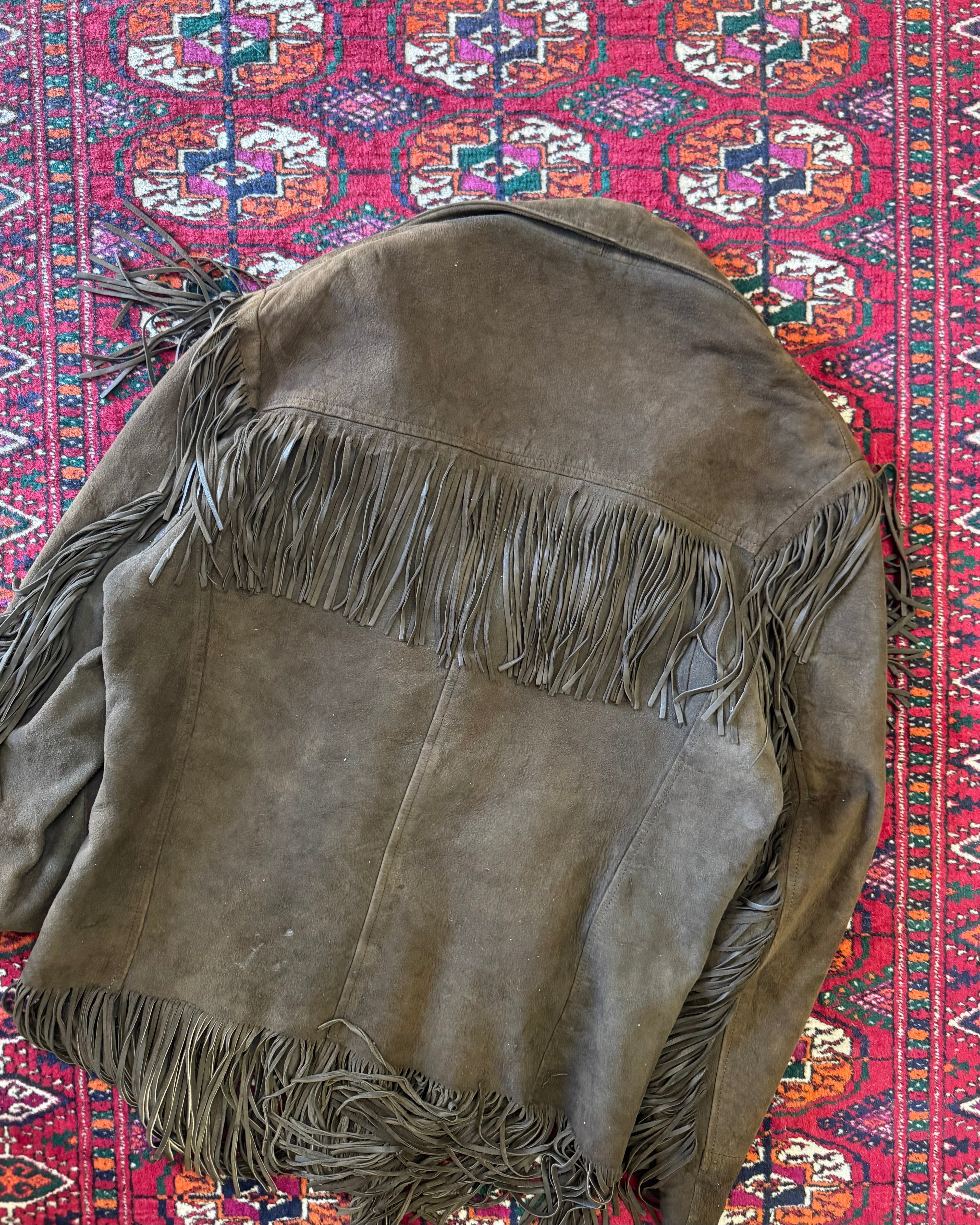 Vintage 1960s Kurland fringe suede leather jacket ￼