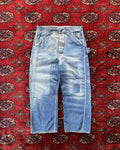 1940s N&W denim farmhouse repaired work pants