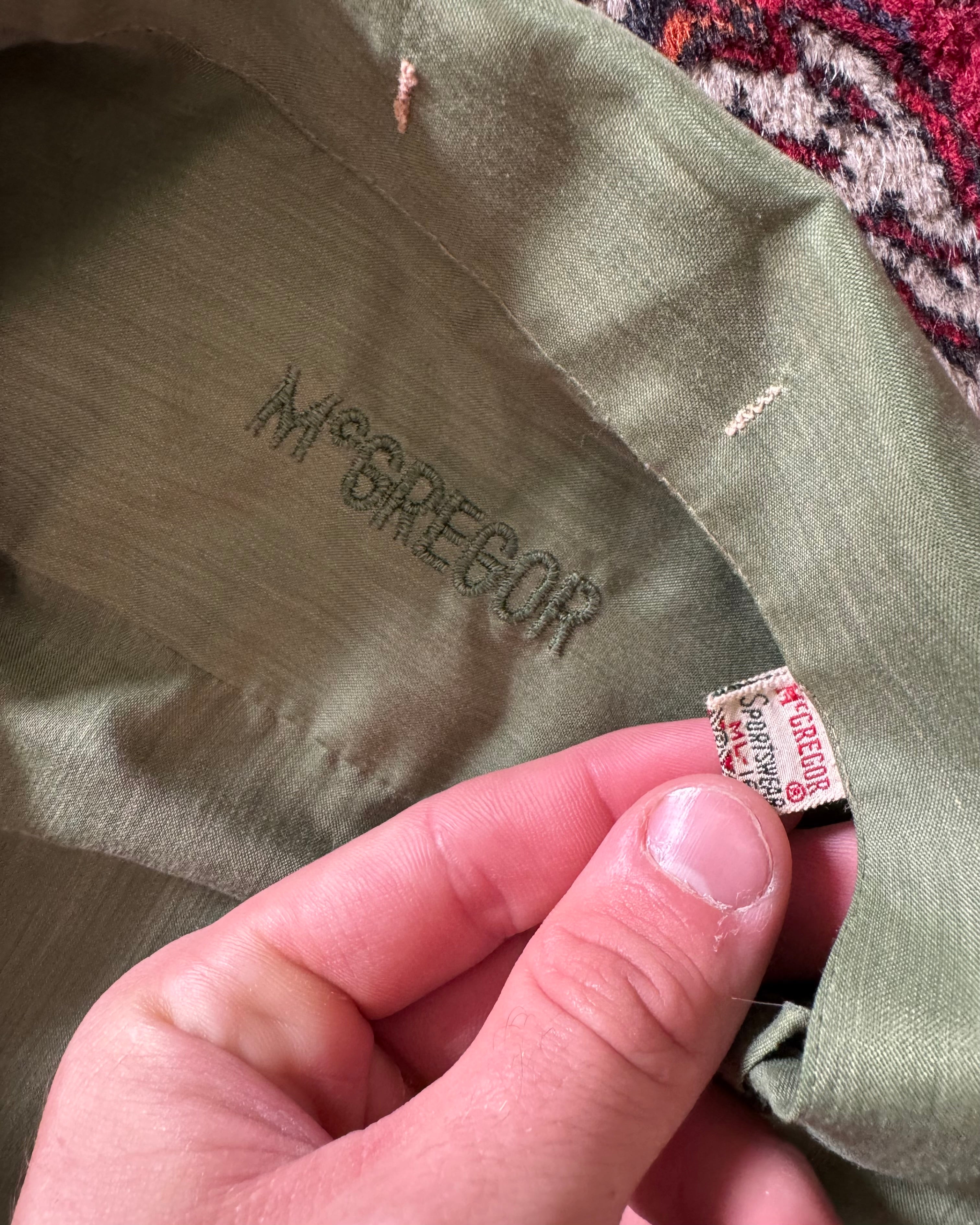 Vintage McGregor 1960s green faded collar loop shirt ￼