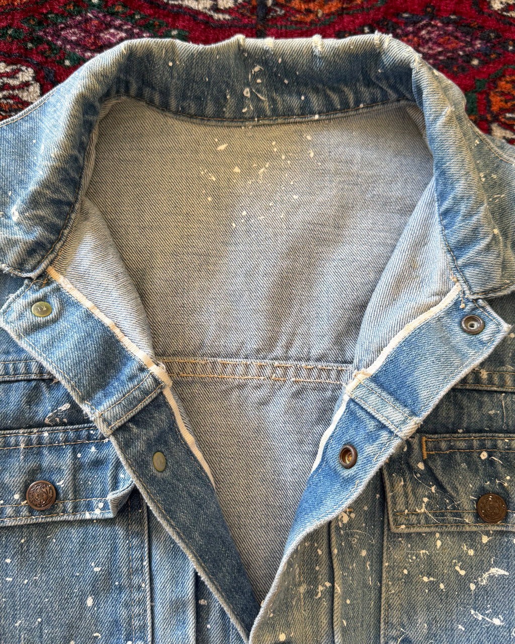 1970s full selvedge paint splatter denim jacket