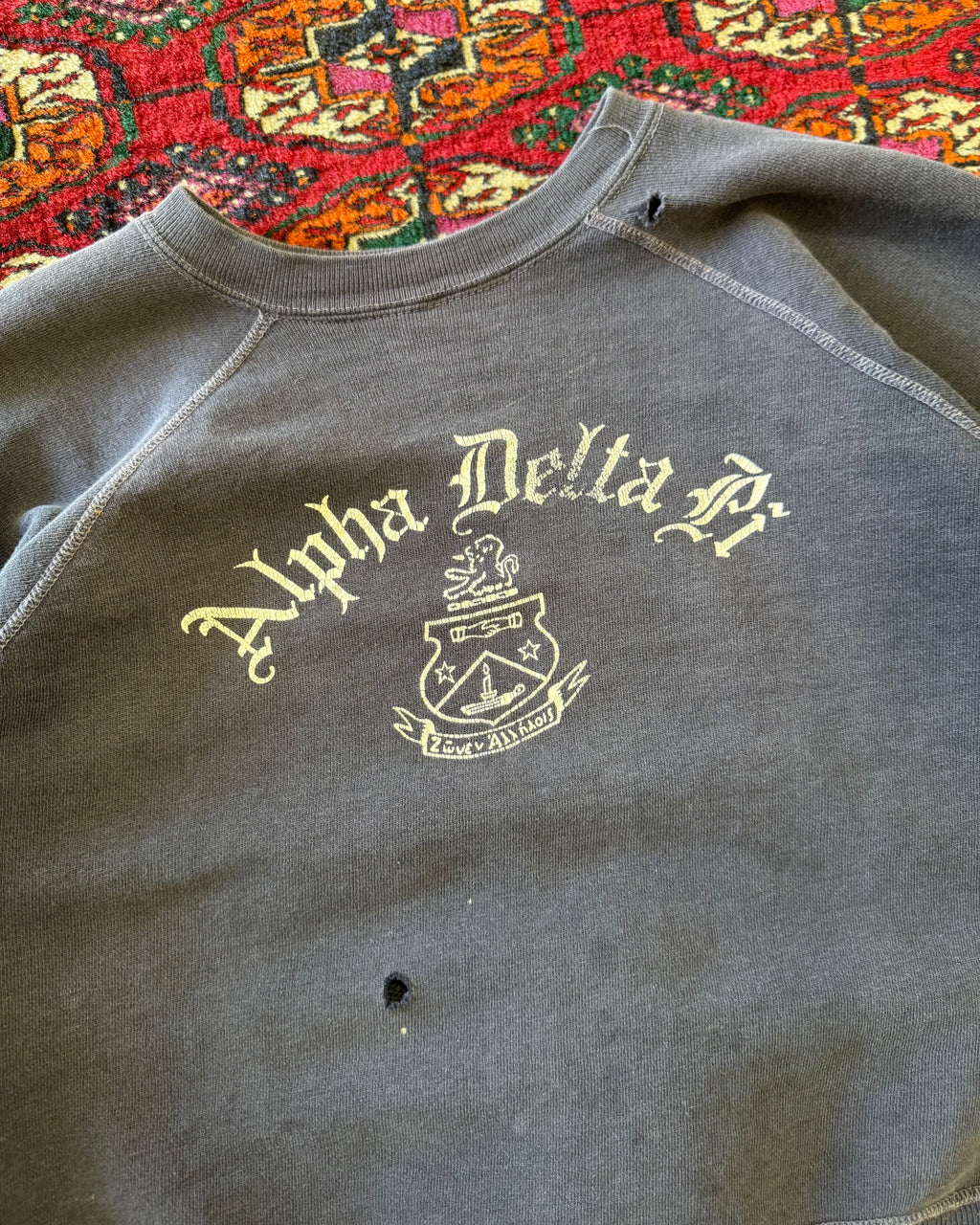 Vintage 1960s “Alpha Delta pi” frat distressed sweatshirt