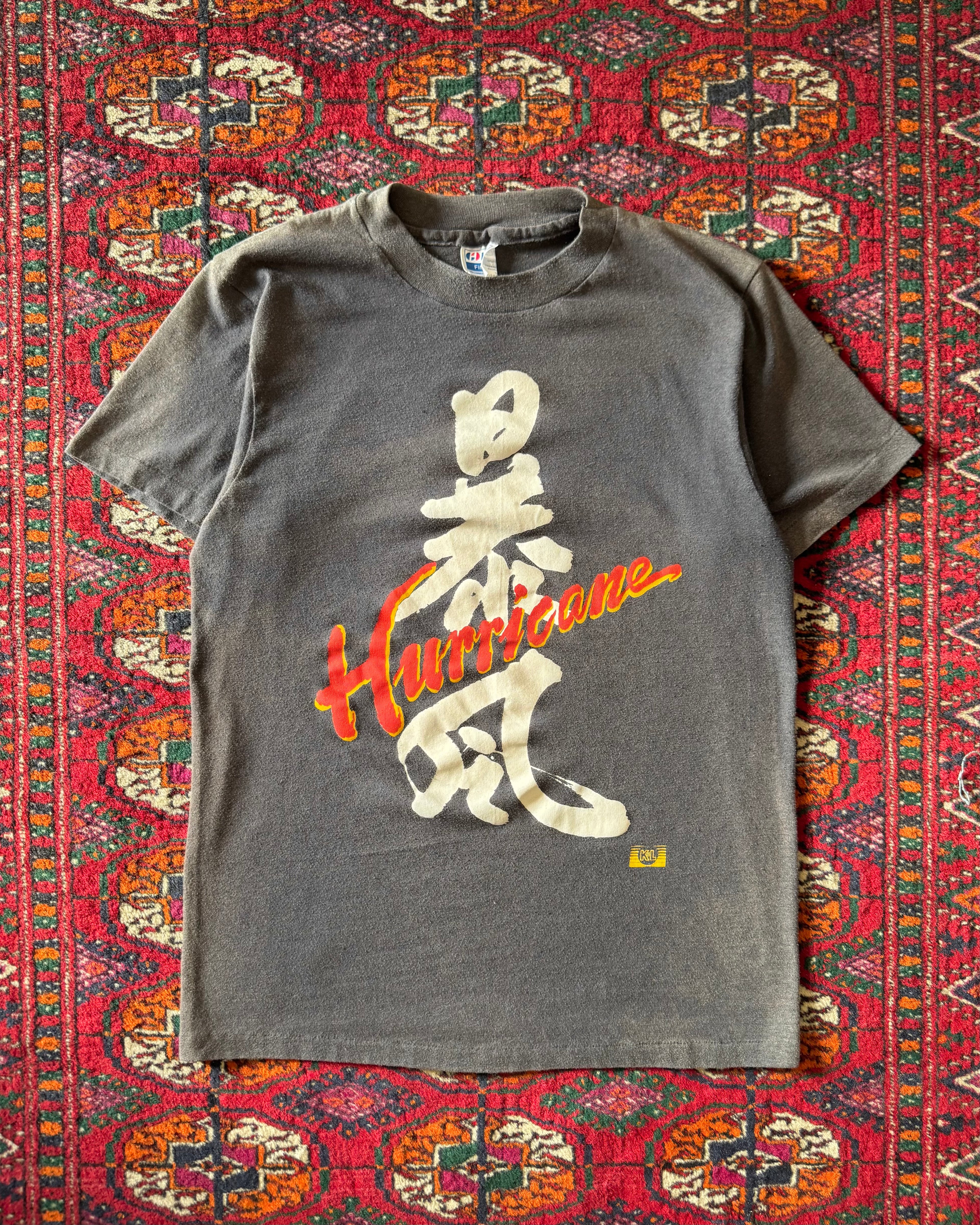 Vintage 1980s KNL hurricane faded motorcycle T-shirt ￼