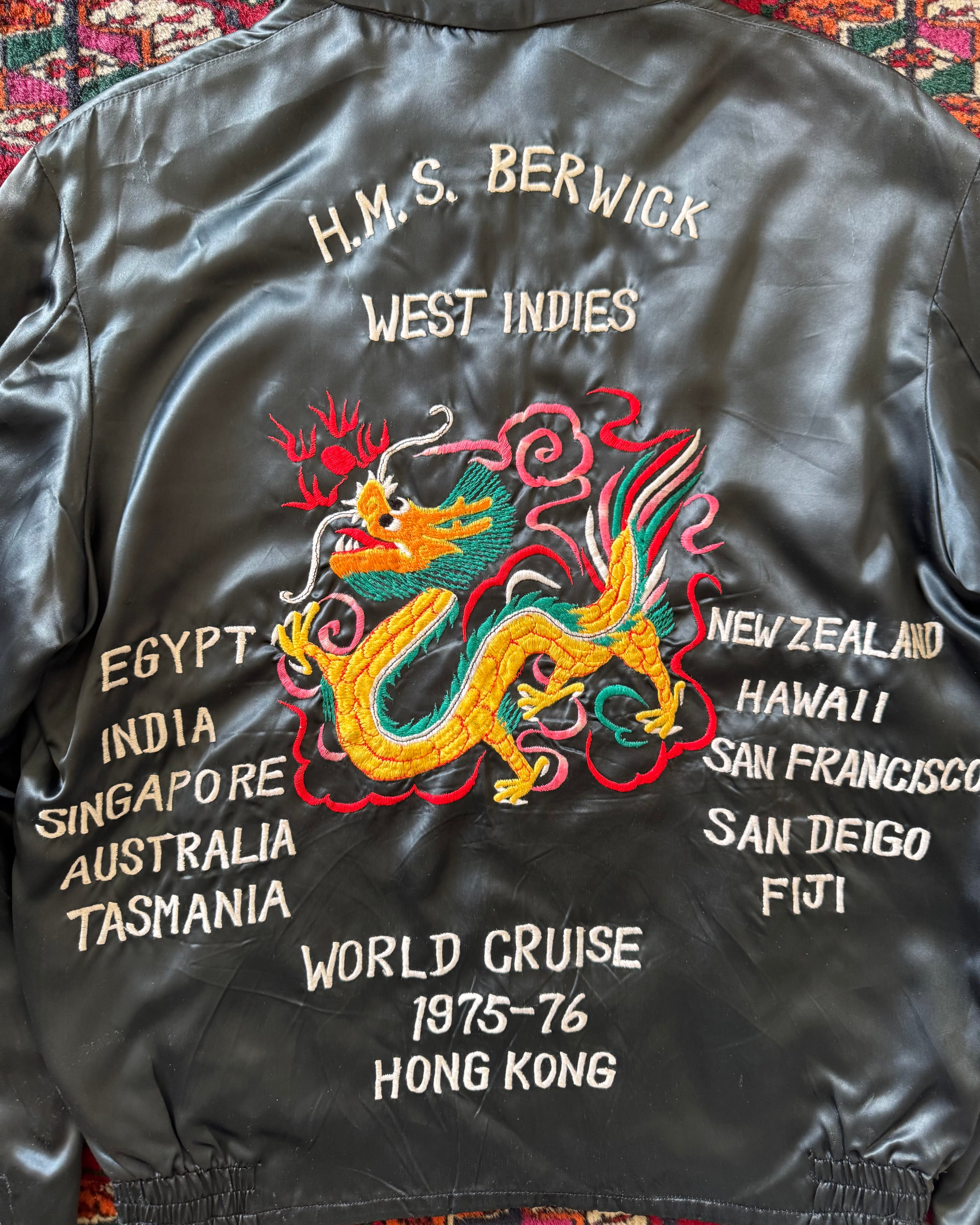 1976 HMS Berwick, heavily faded souvenir jacket