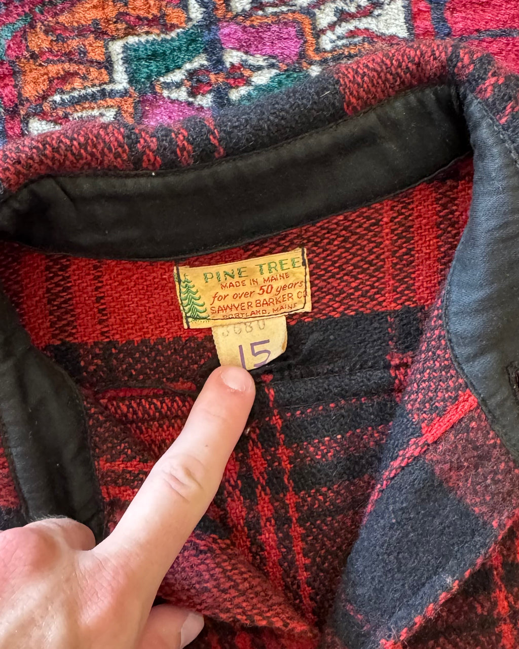 1950s Pine Tree buffulo plaid wool flannel