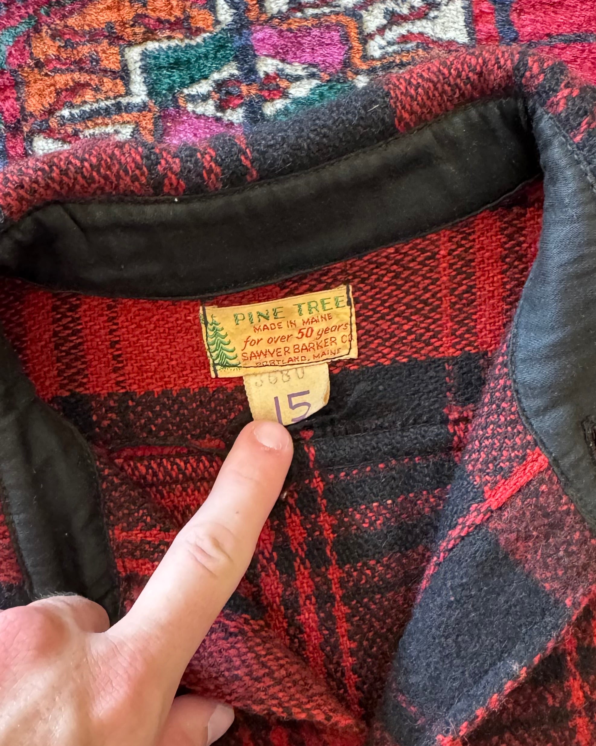 1950s Pine Tree buffulo plaid wool flannel