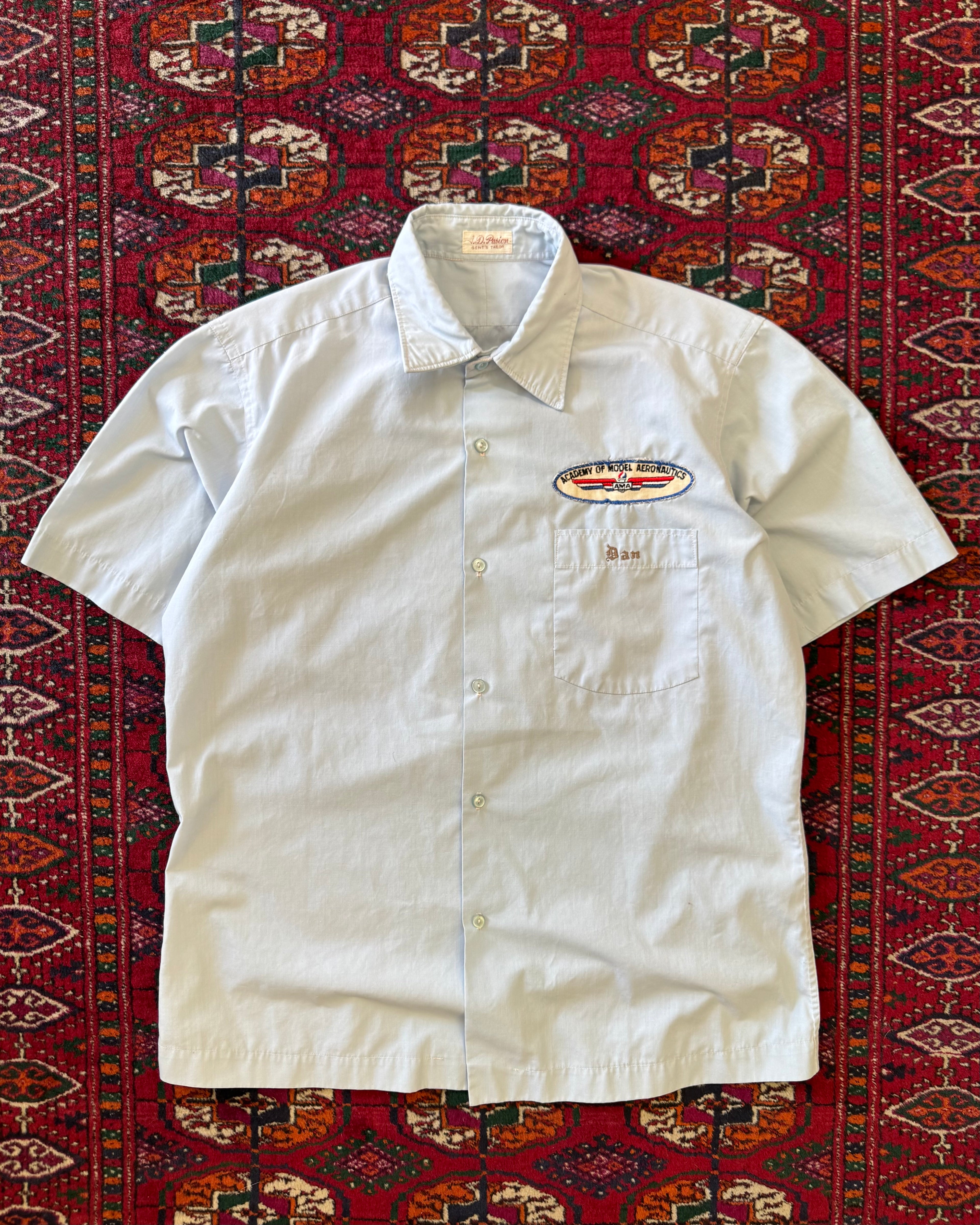 Vintage 1950s Academy of model aeronautics Dan Lancaster button-down