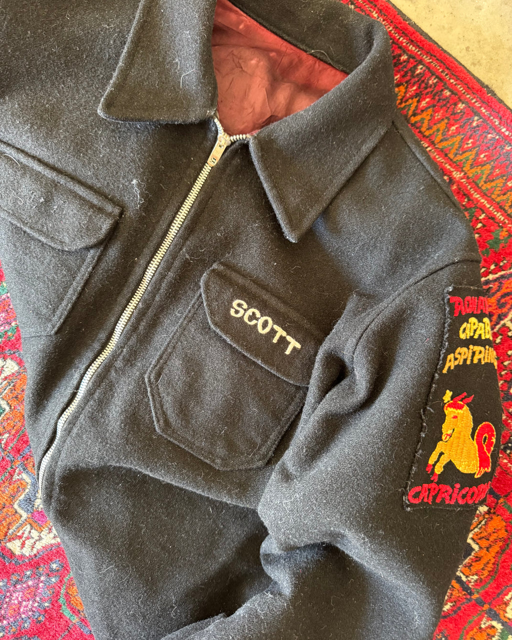 1981 USMC New York souvenir wool zip up jacket ￼