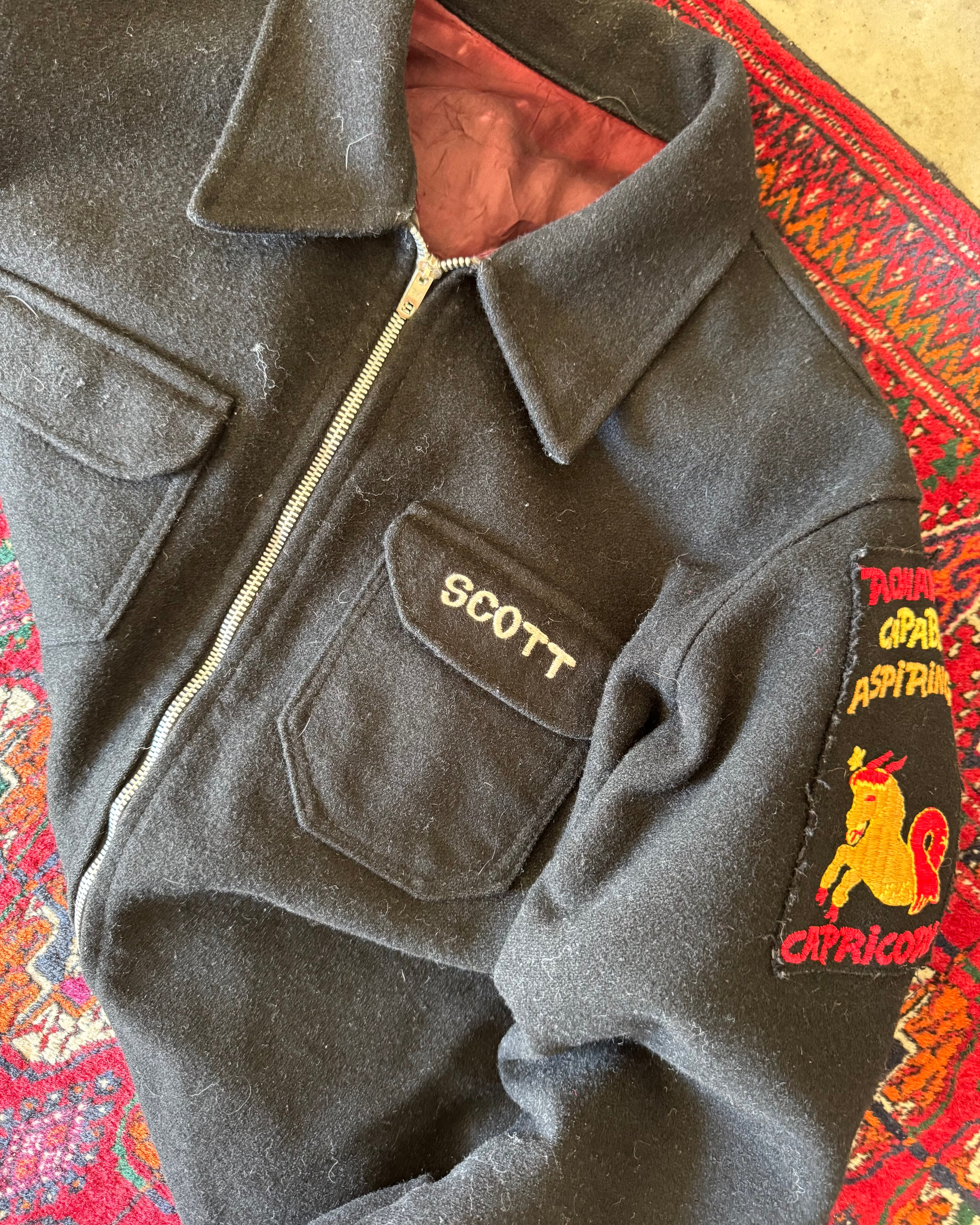 Vintage USMC New York souvenir wool zip up jacket ￼