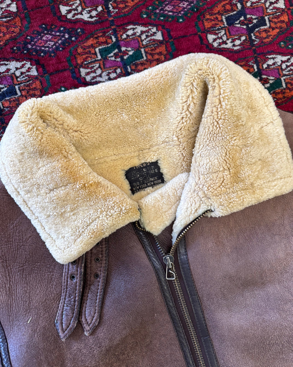 1960s type B -3 leather Sherpa lined flight jacket