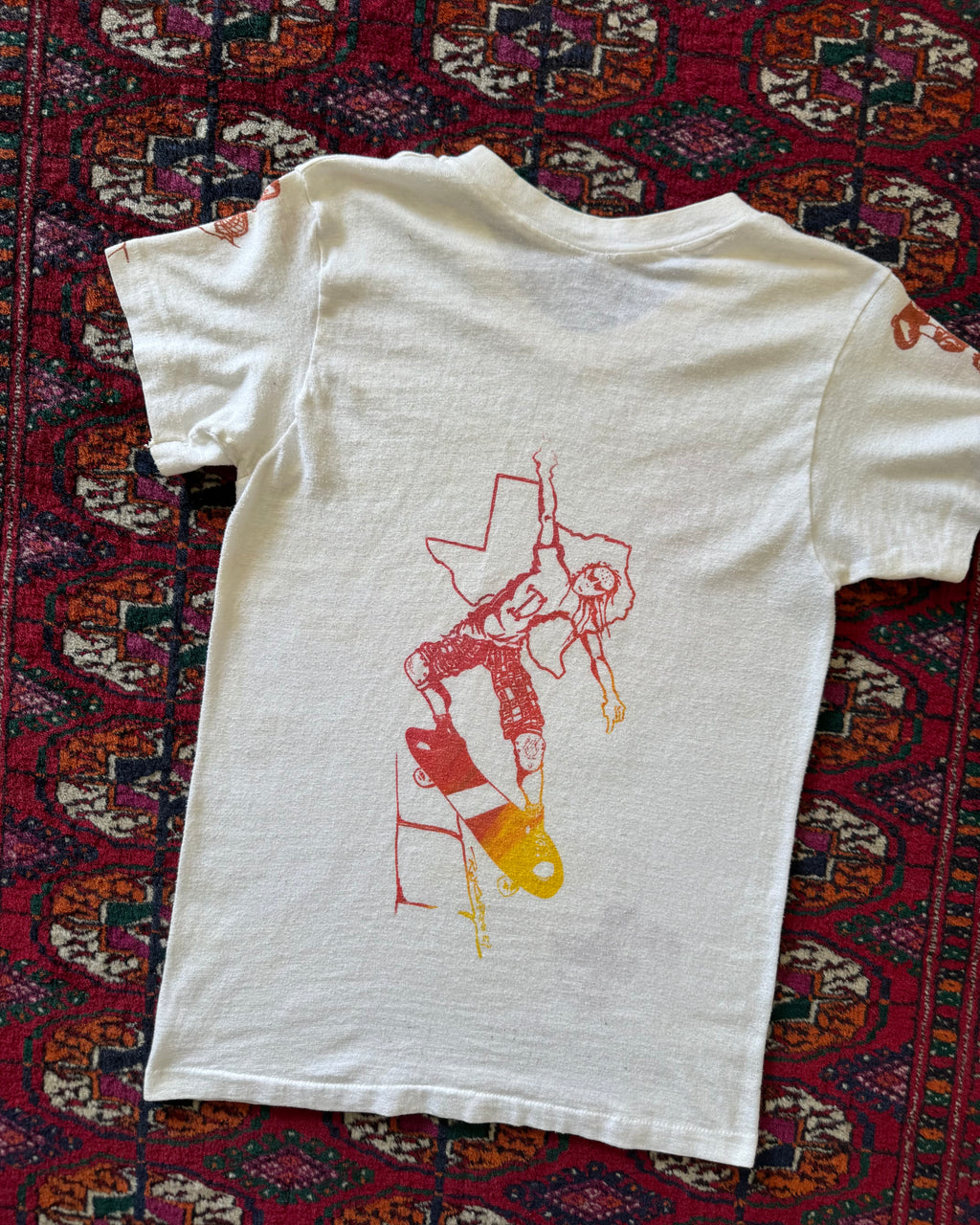 1960s army stencil tee with later added skate graphics