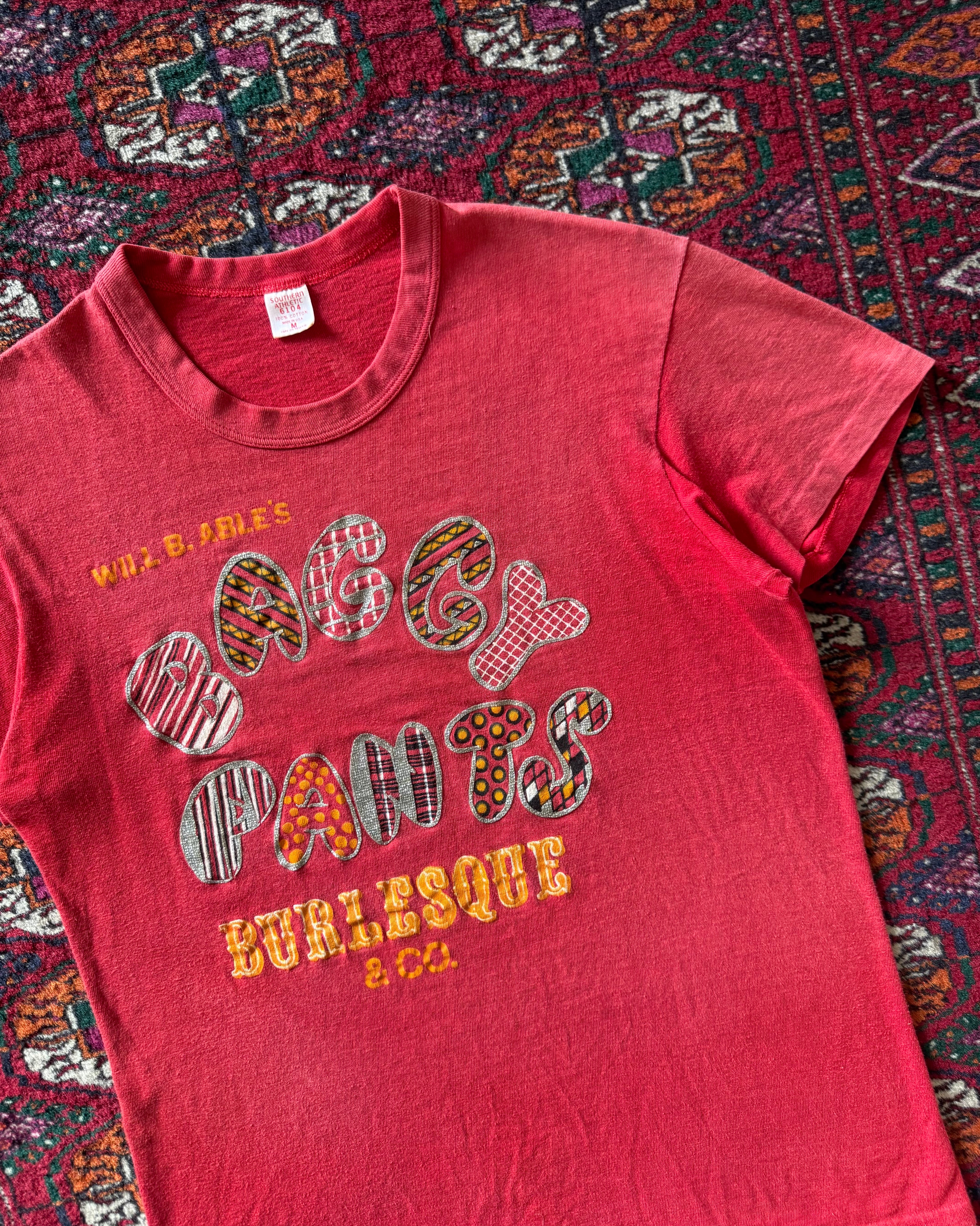 1960s Baggy Pants Burlesque faded red tee