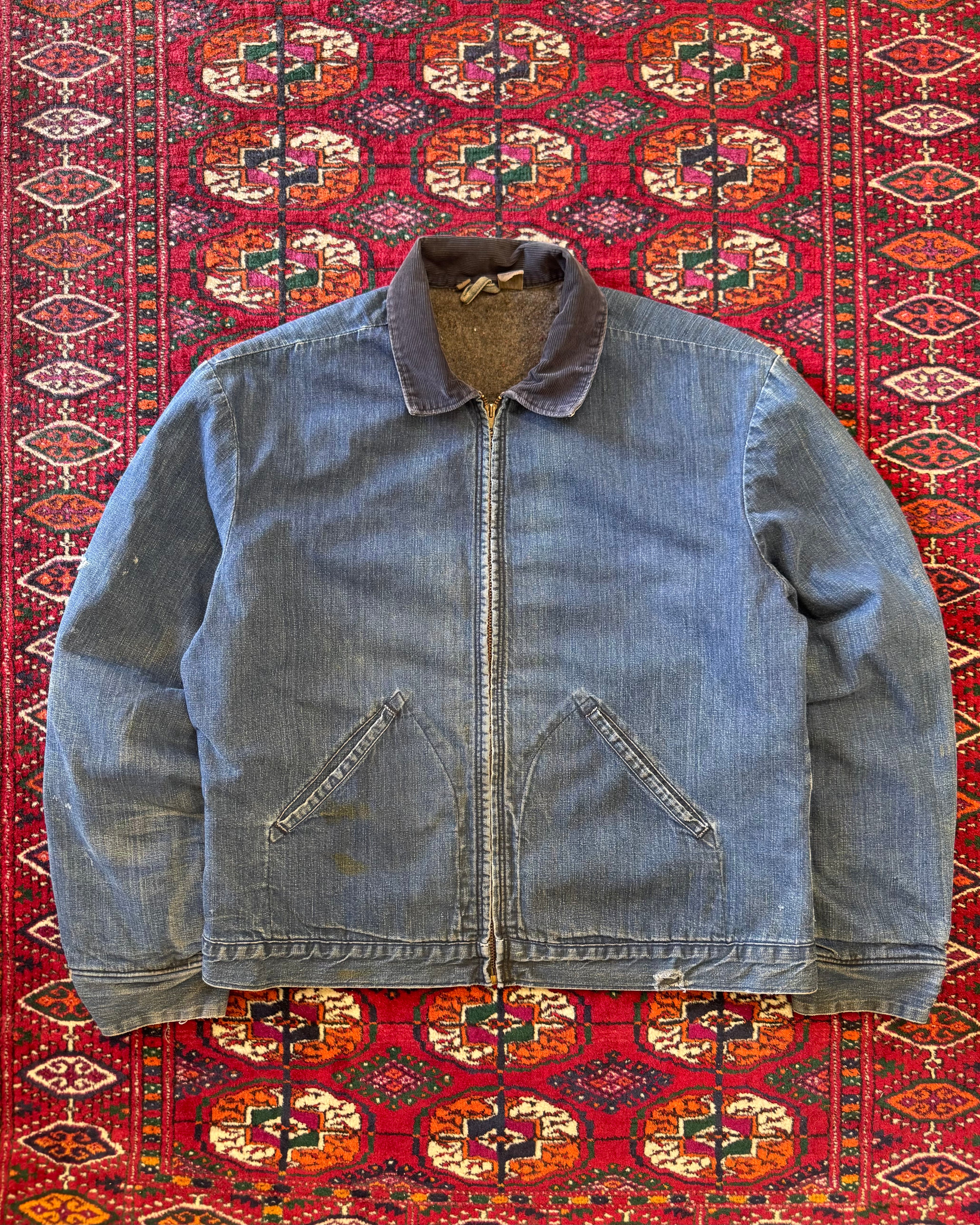 Vintage 1960s Wrangler flannel lined denim work jacket