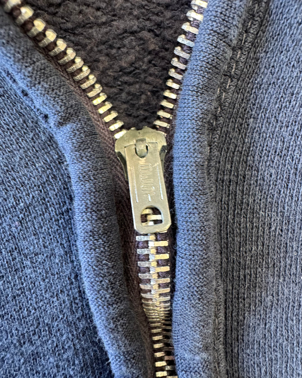 Vintage 1960s navy distressed zipup