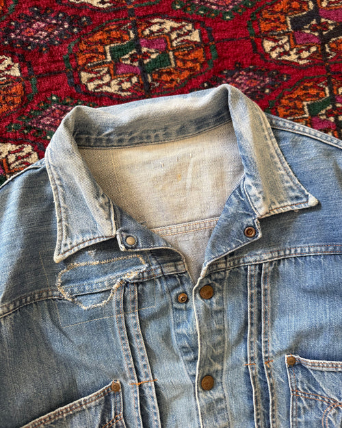 1940s pleaded denim zombie two pocket denim jacket