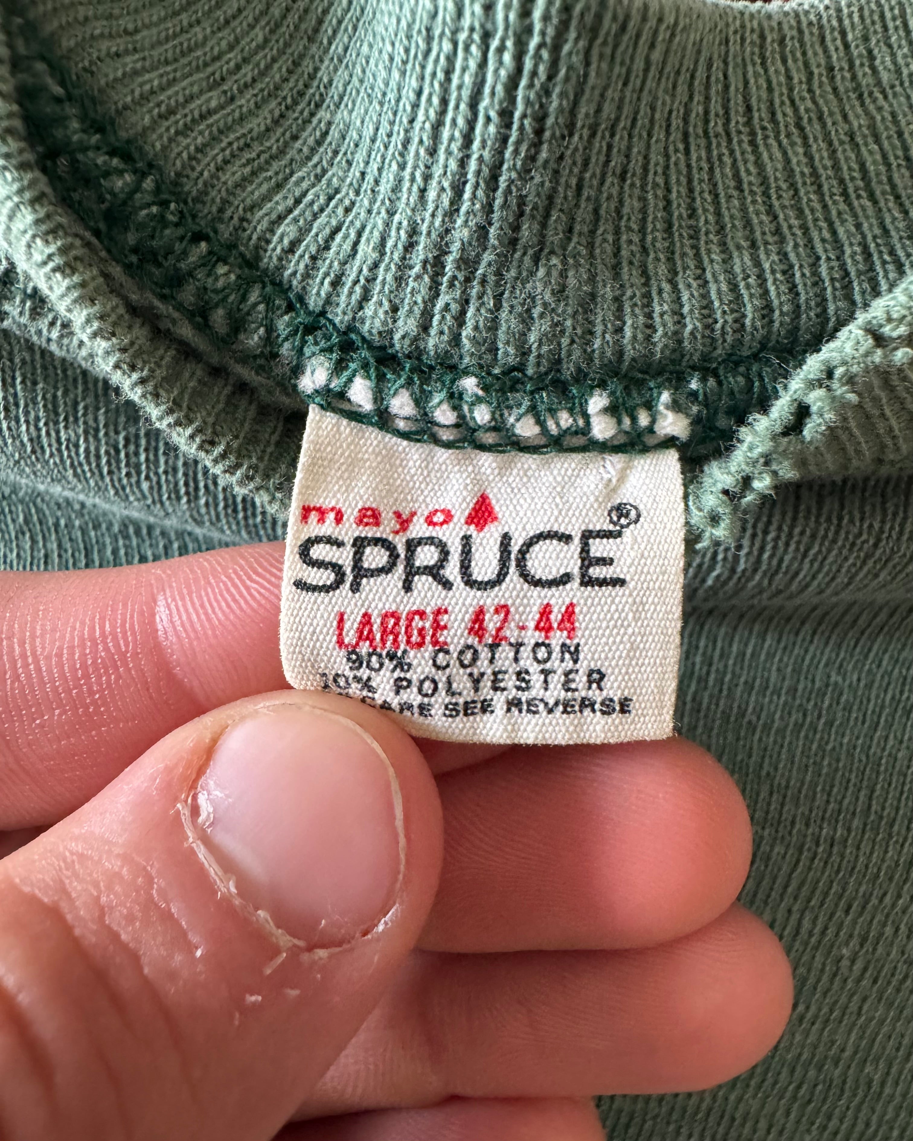 Vintage 1960s mayo, spruce, green faded cut sweatshirt￼
