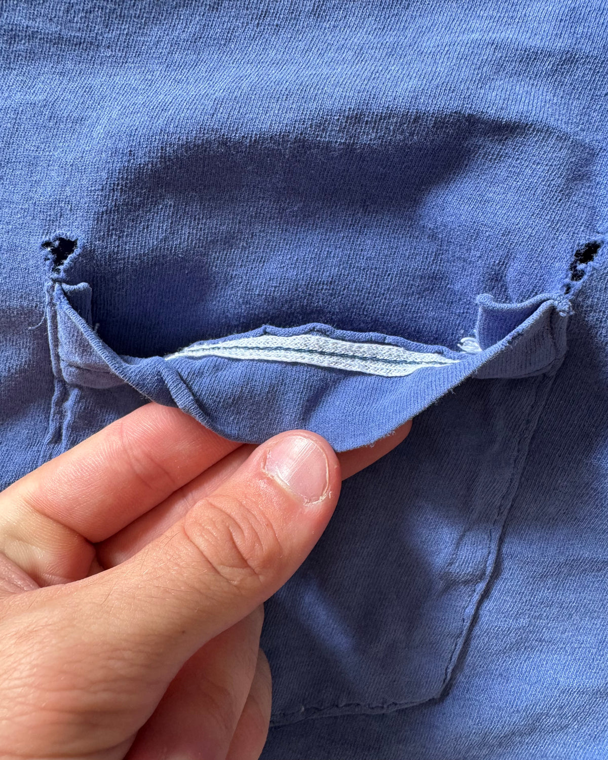 1970s faded navy selvedge tee