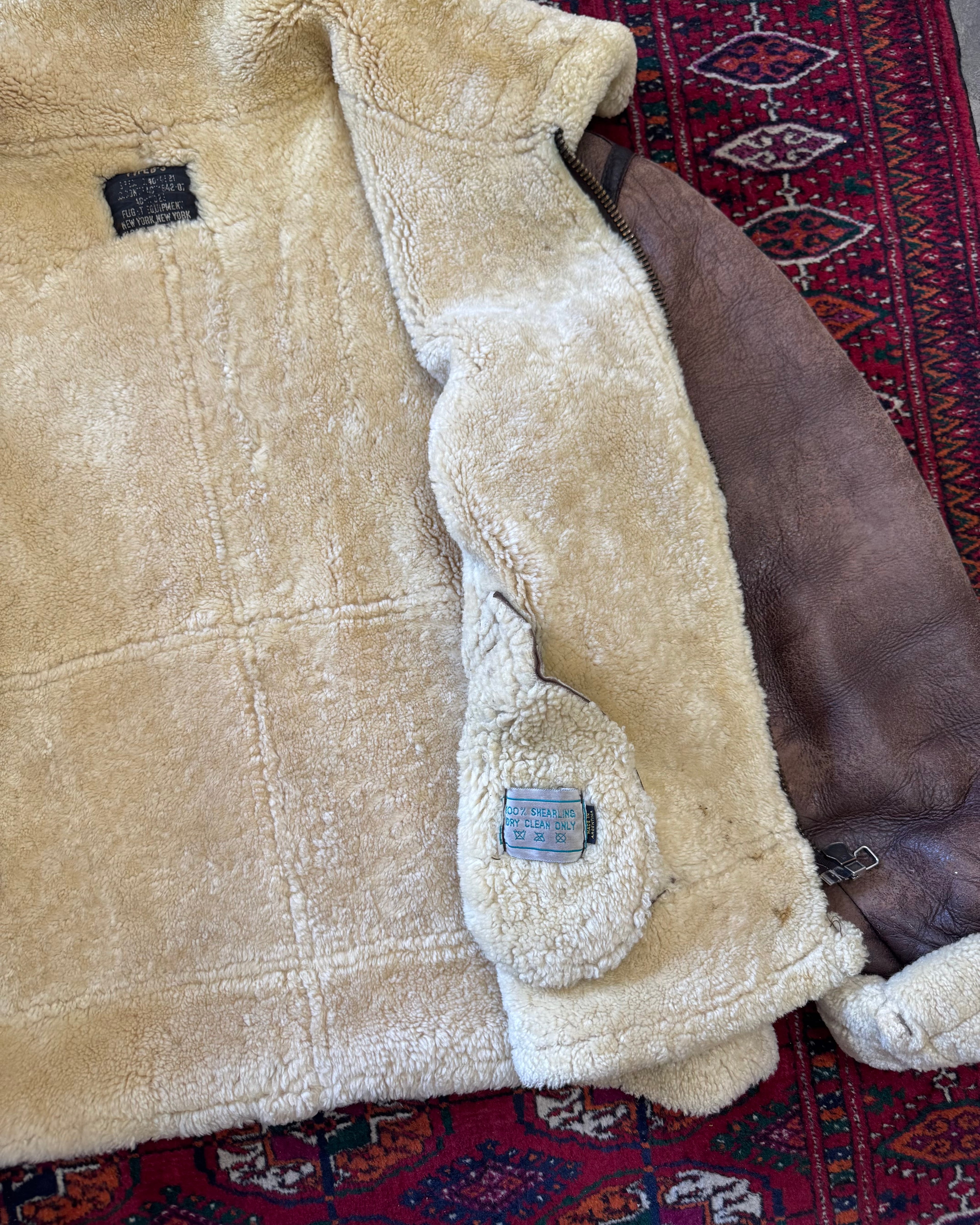 1960s type B -3 leather Sherpa lined flight jacket