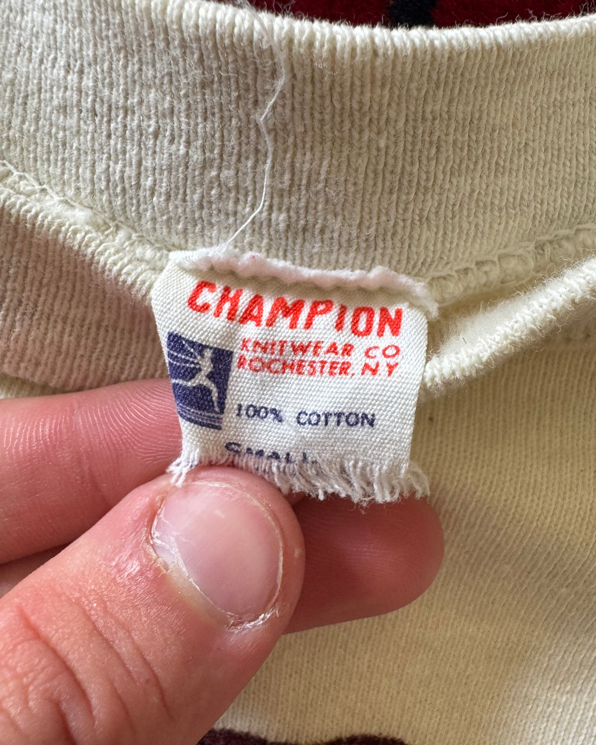 1950s two-toned Champion Running man Concord flocked sweat