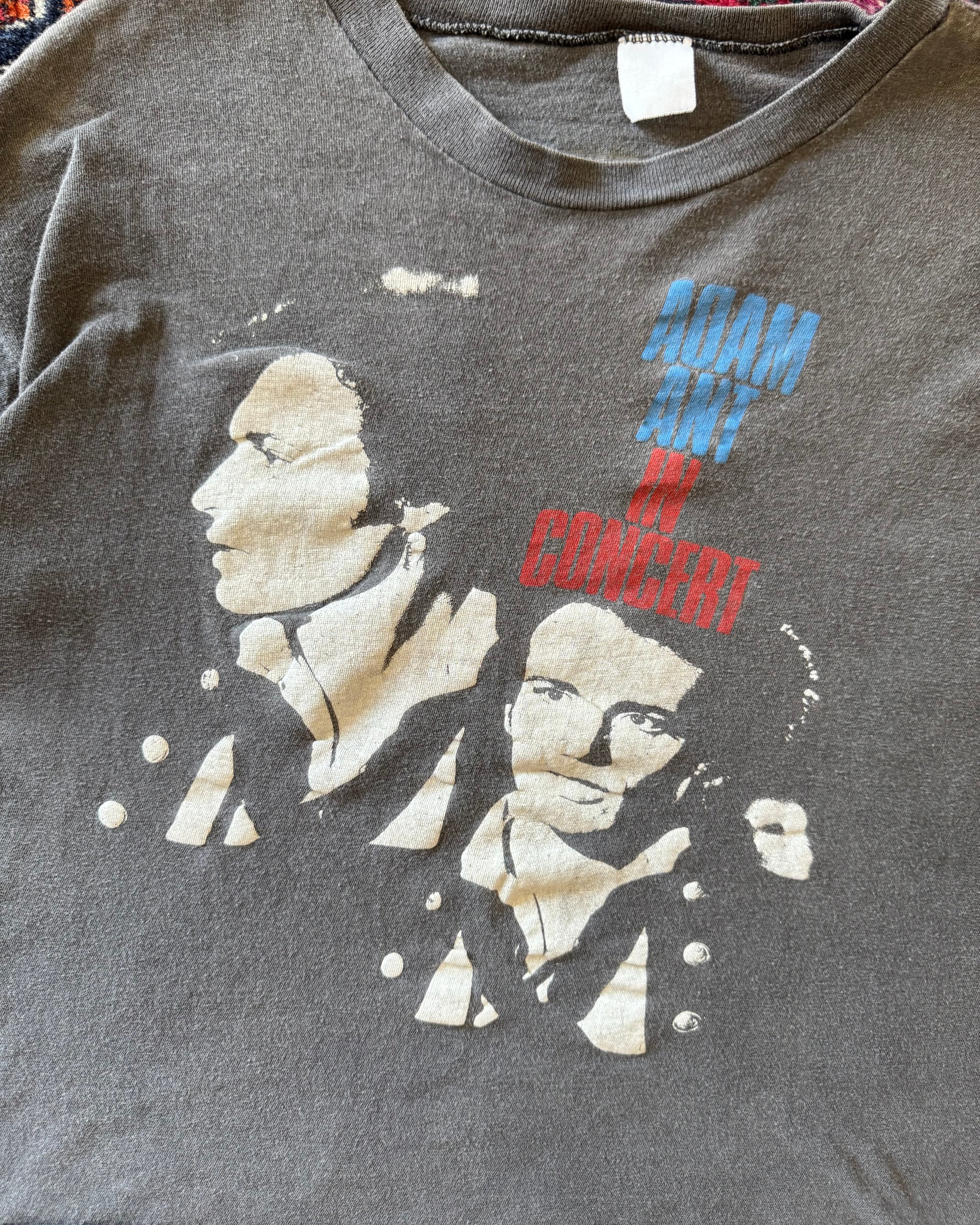 1970s faded black Adam Ant in concert T-shirt