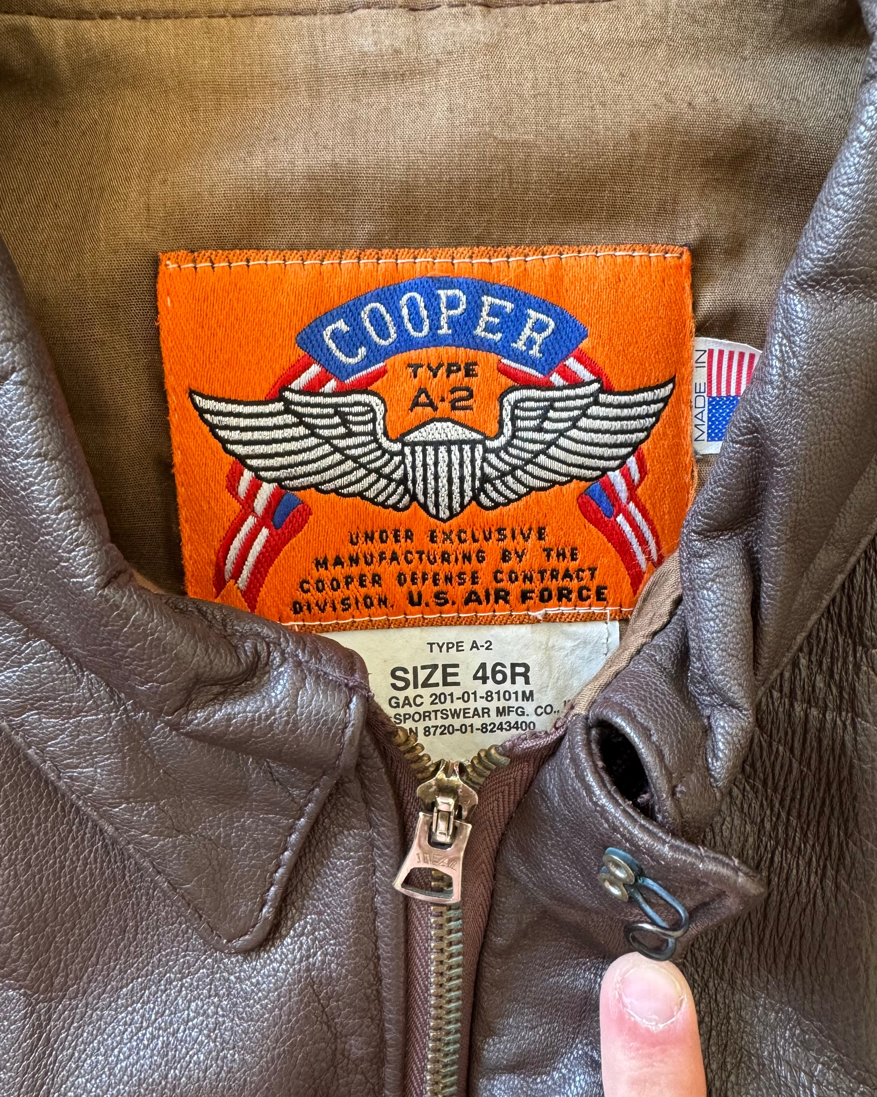 1980s Cooper type A2 leather bomber jacket￼
