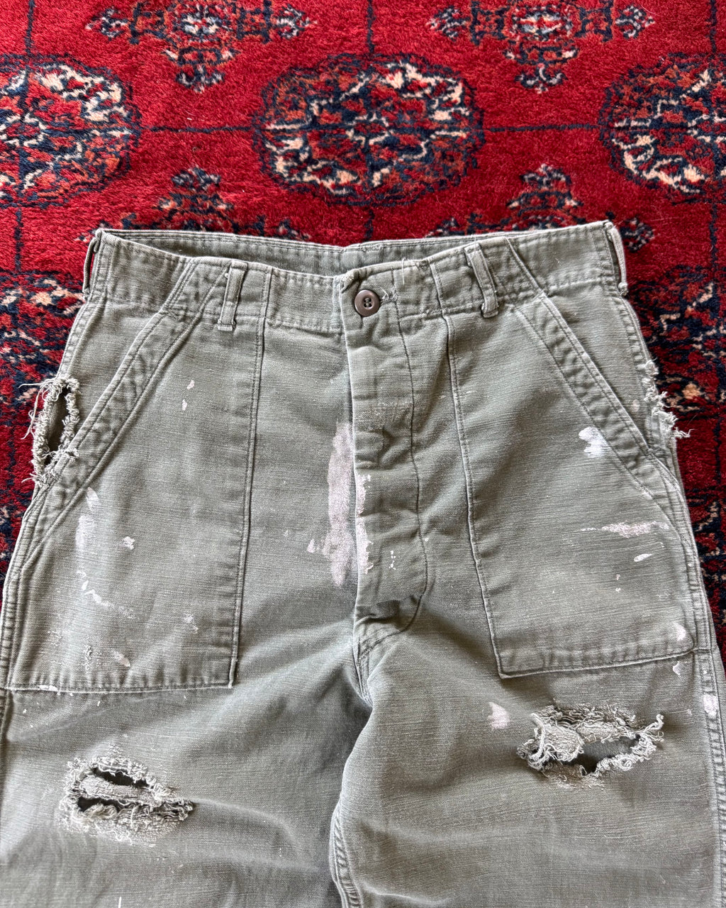 1960s distressed paint splatter OG-107 capri cut