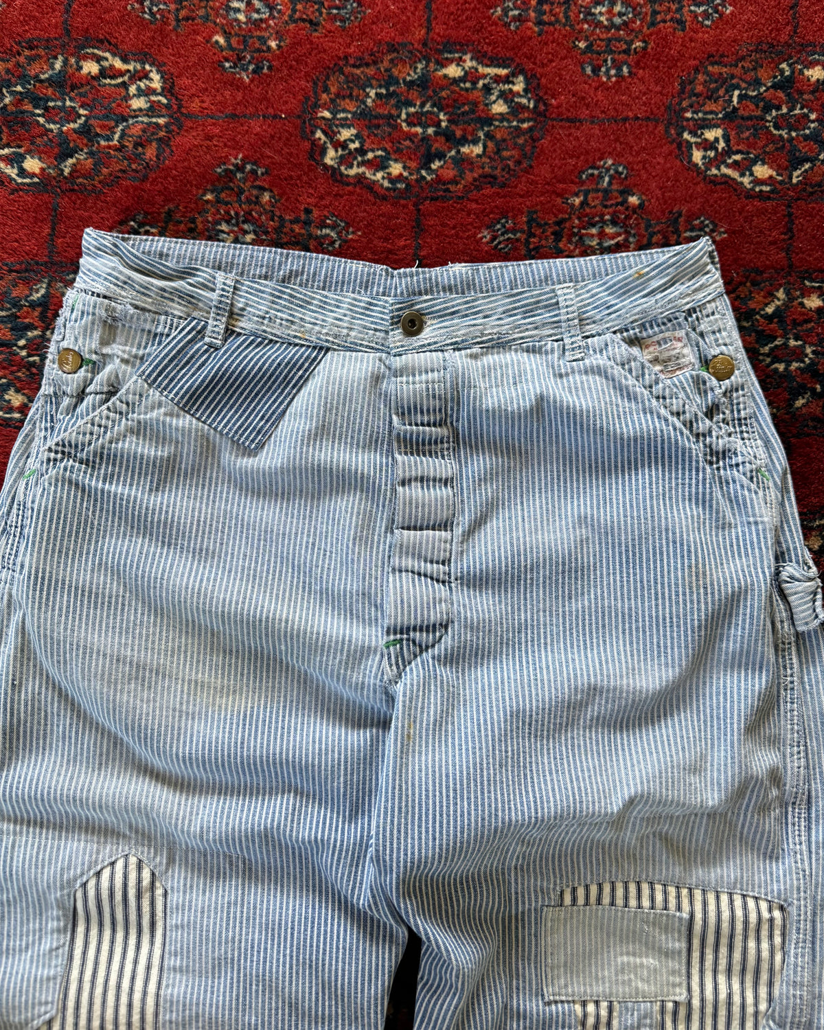 1950s Pointer brand pinstripe farmhouse repaired house repaired pants