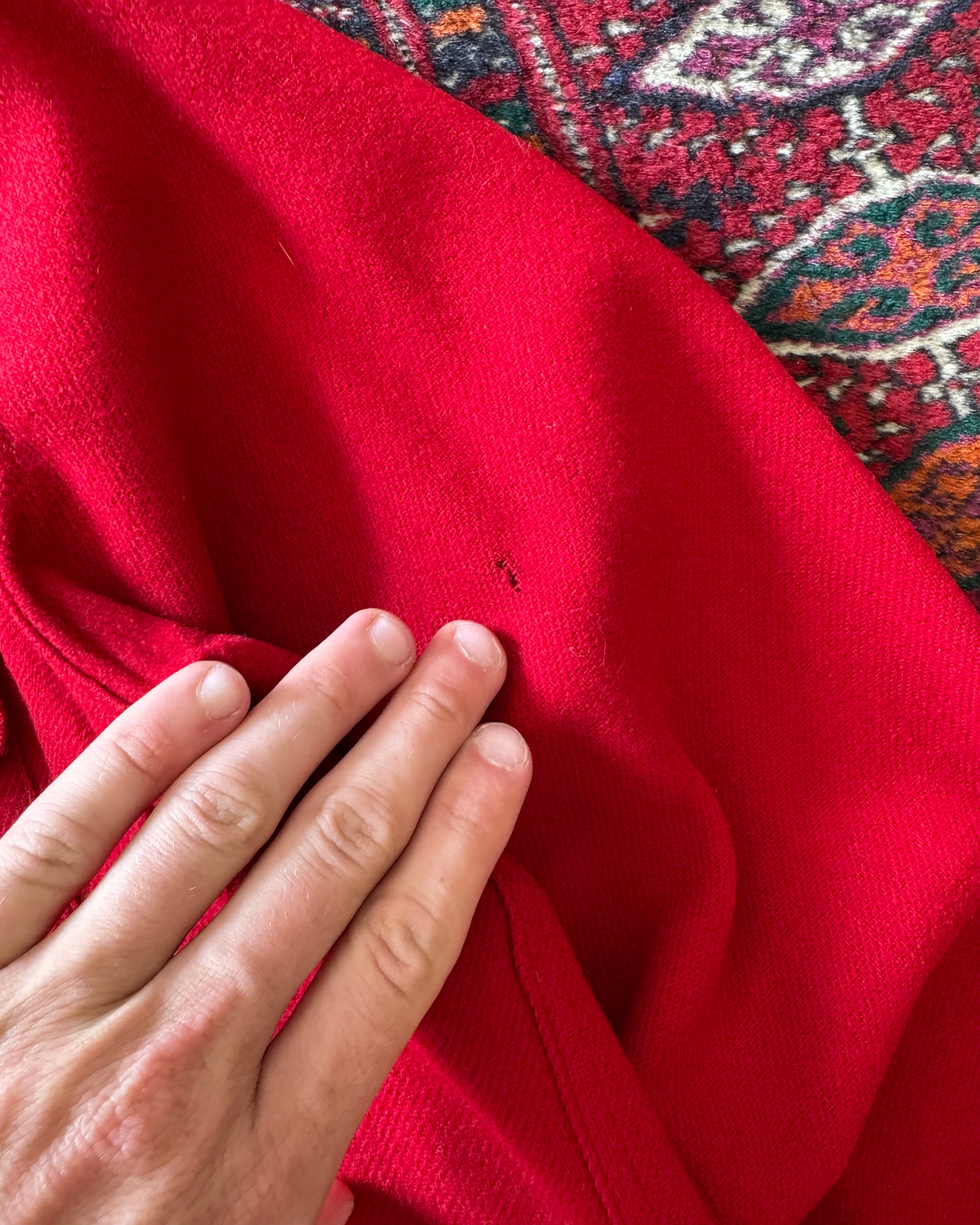 1950s Universal red wool dagger collared button down