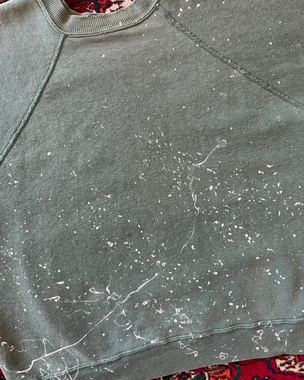 Vintage 1960s Spruce faded green paint splatter sweatshirt